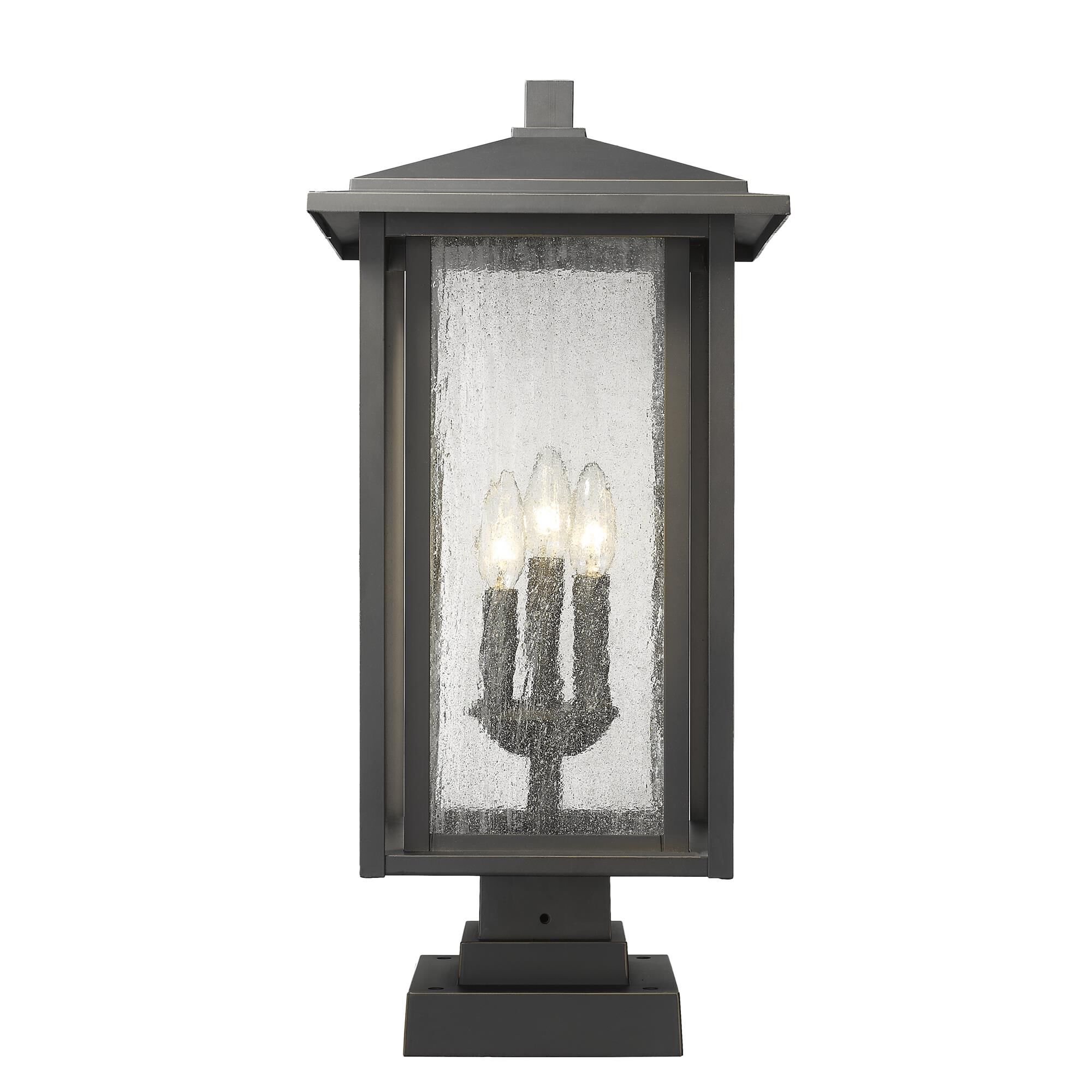 Shown in Oil Rubbed Bronze finish and Glass shade