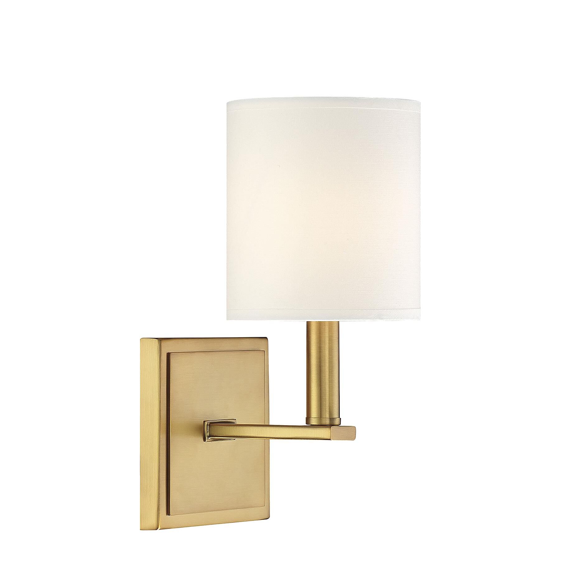 Shown in Warm Brass finish and White shade