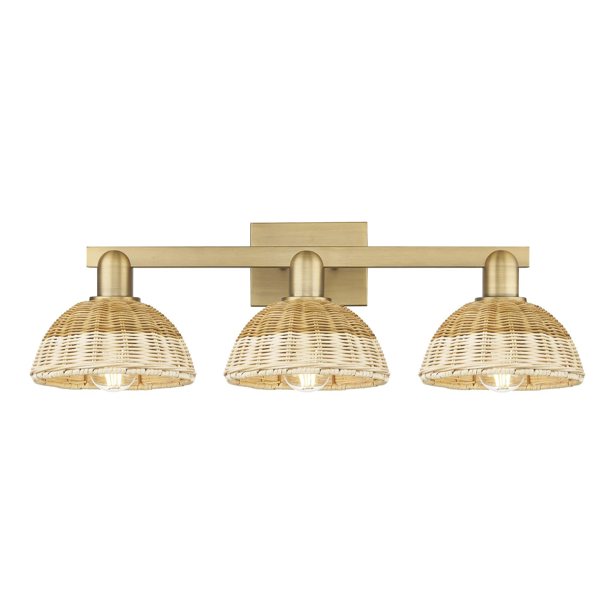Shown in Brushed Brass finish and Natural shade