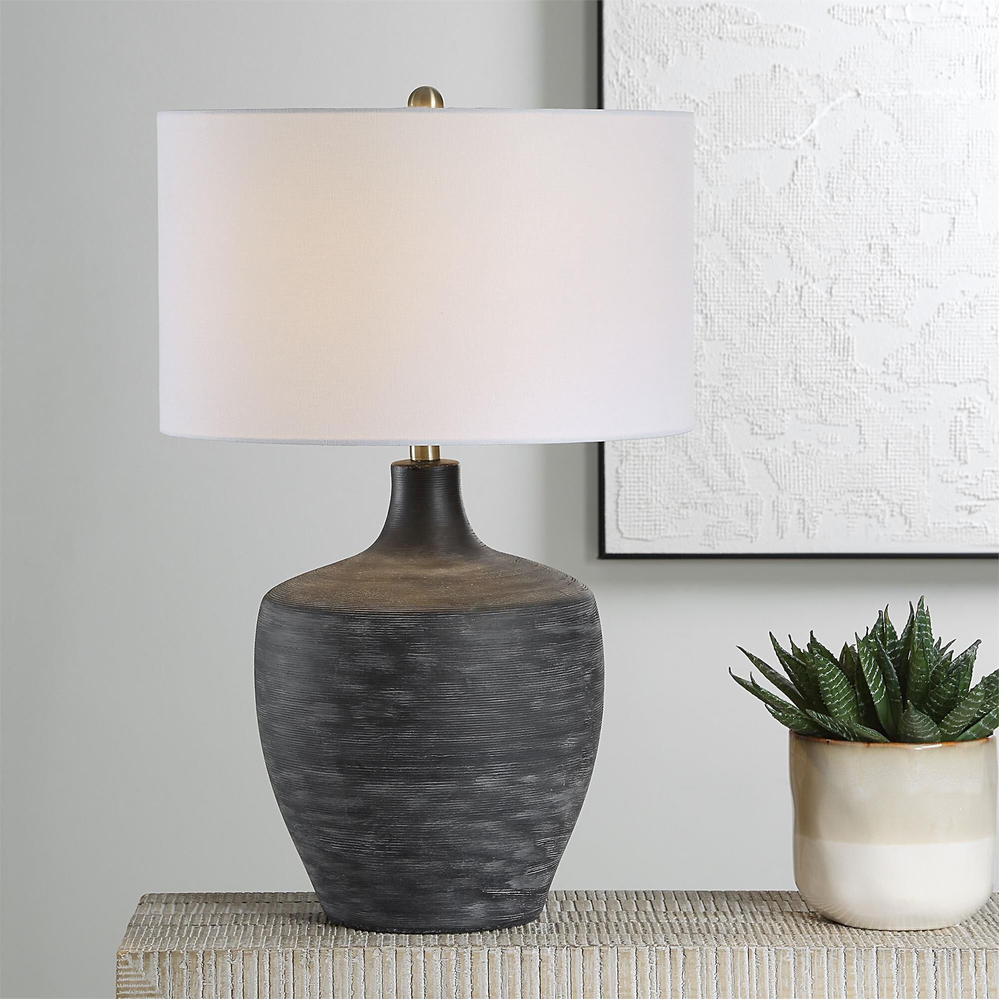 Renee Wightman Graphite 25 Inch Table Lamp by Uttermost