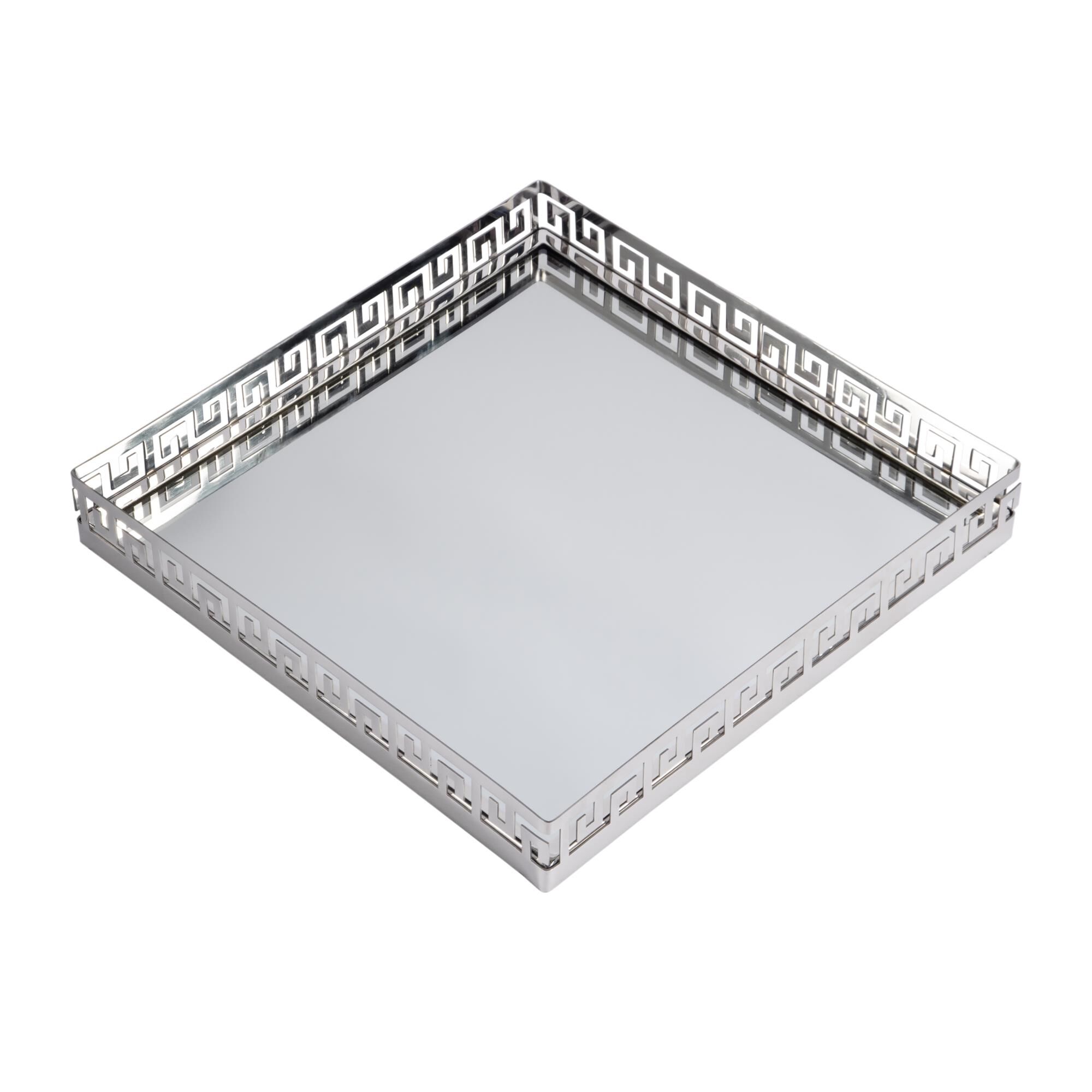 Butler Specialty Company Cleo 14 in. W Square Metal Serving Tray, Silver Tray by Butler Specialty Company