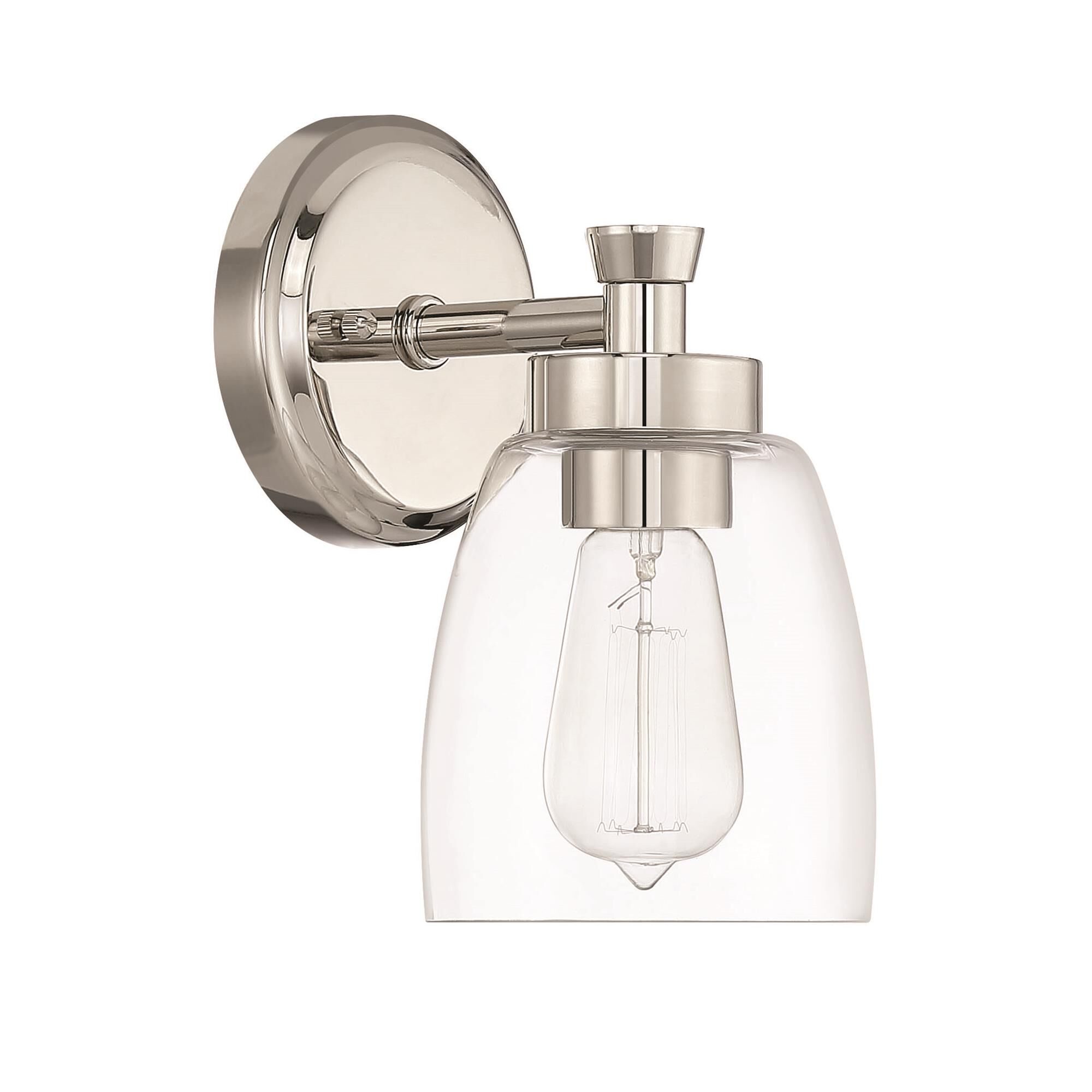 Shown in Polished Nickel finish and Clear glass