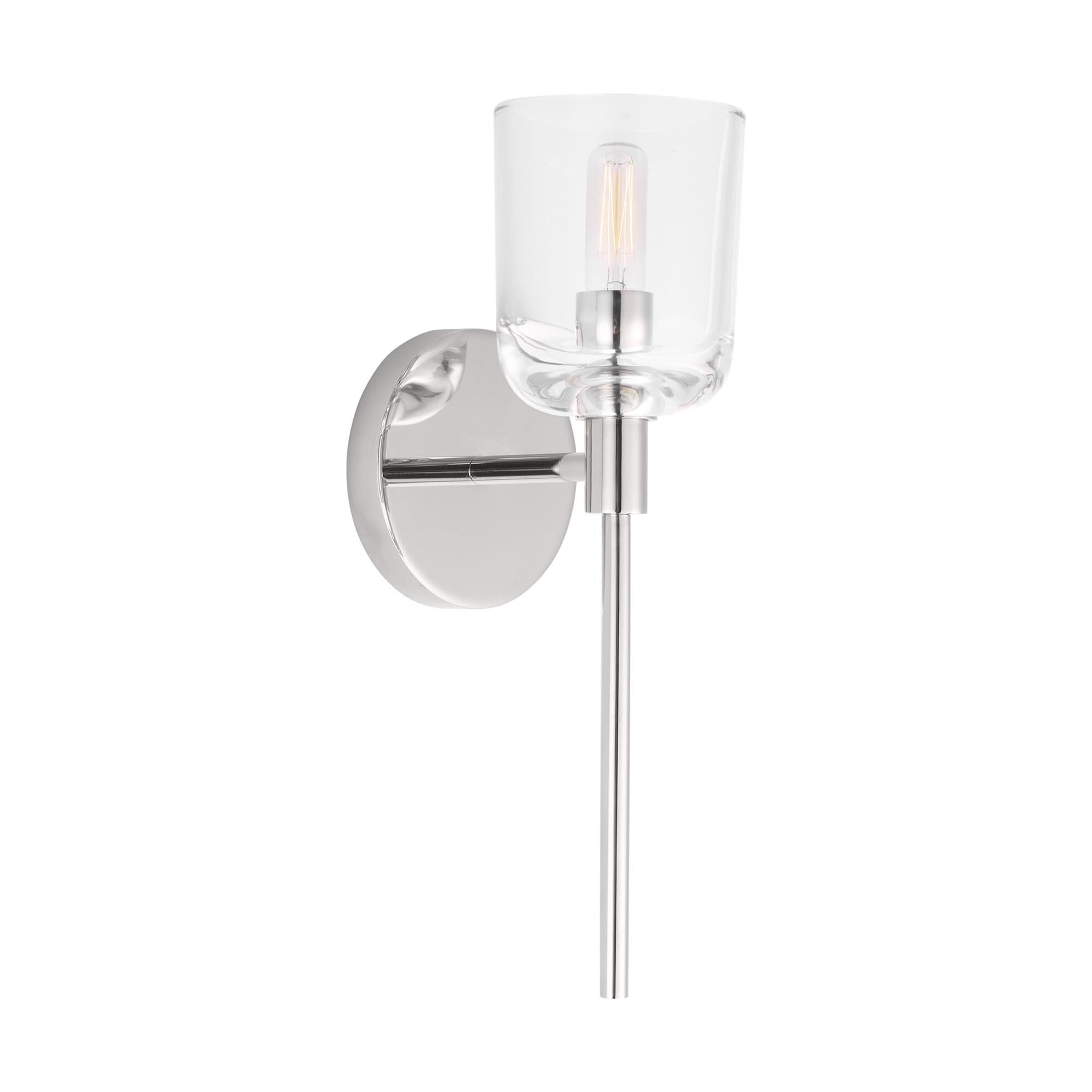 Shown in Polished Nickel finish and Clear glass