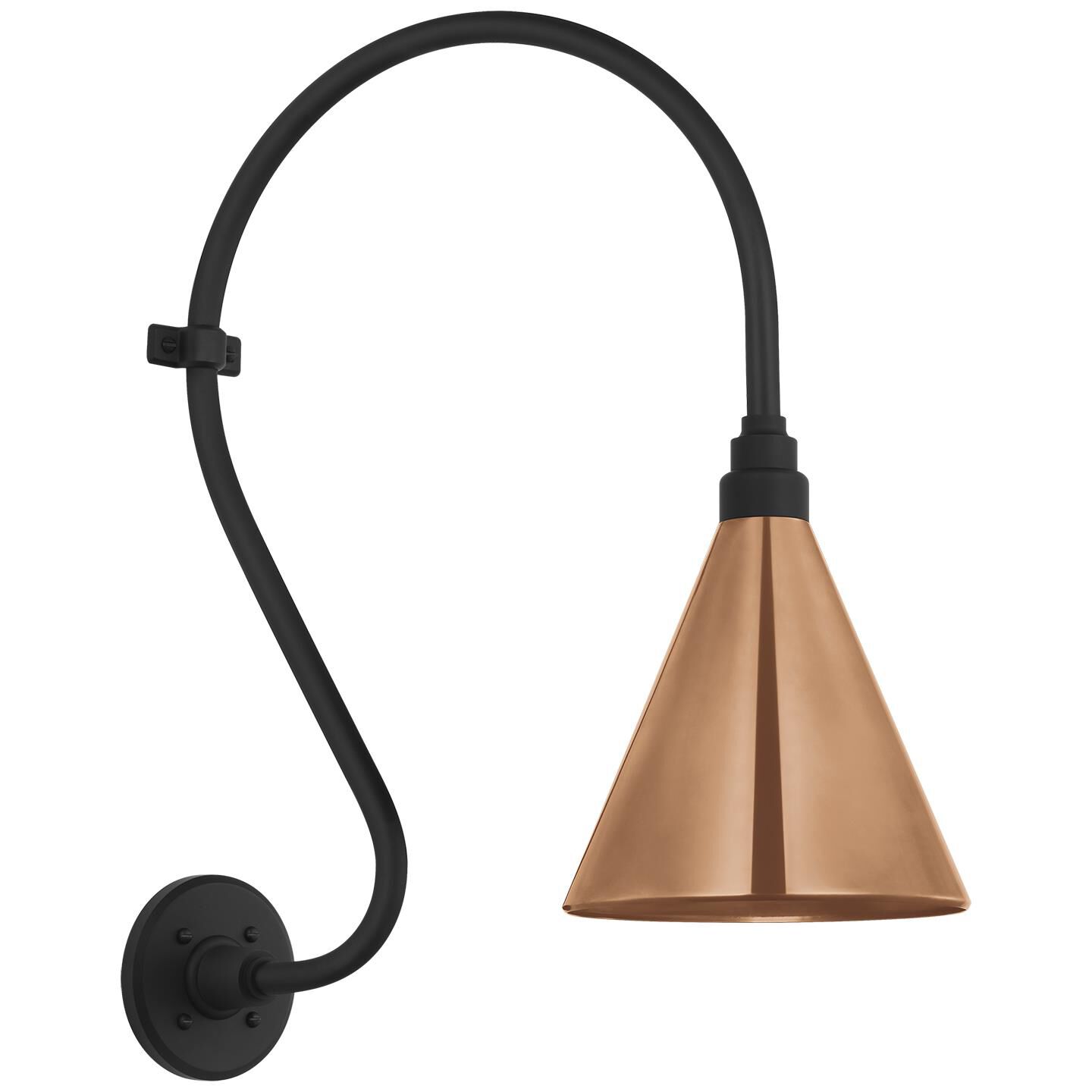 Shown in Matte Black finish and Copper shade