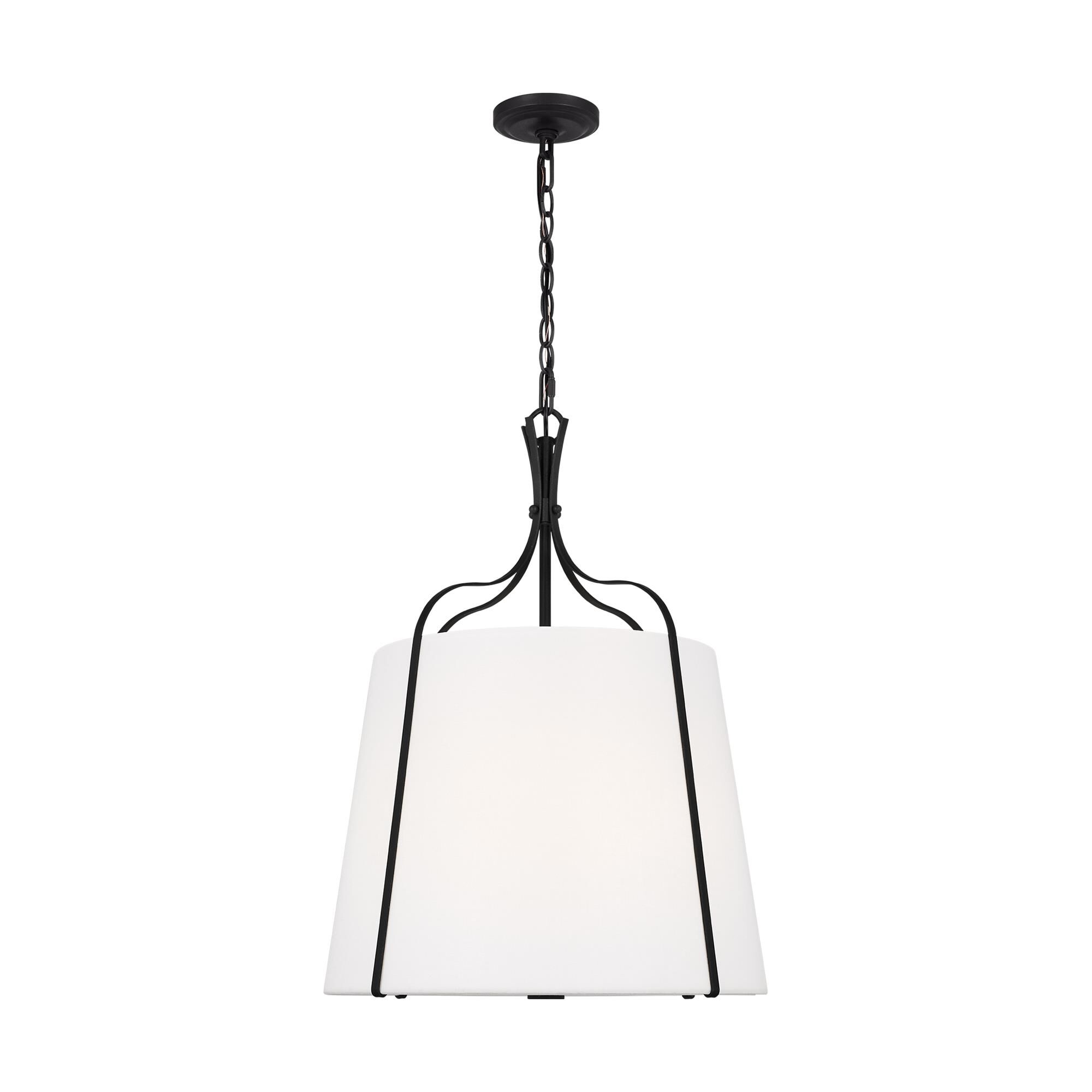 Shown in Smith Steel finish and White LinenLinen shade