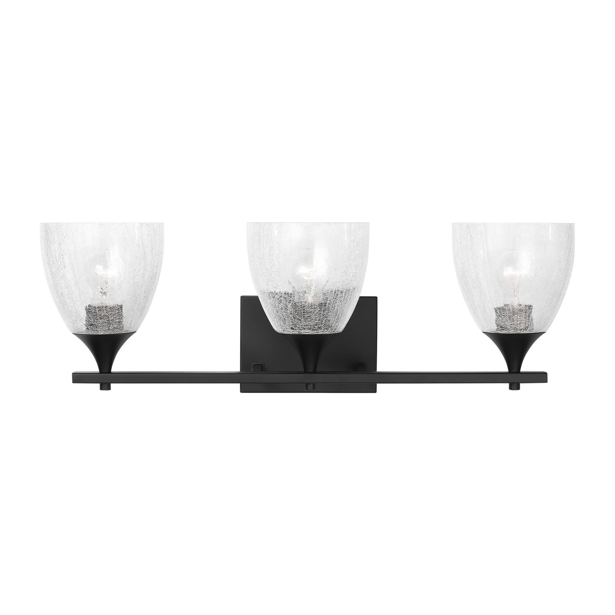 Shown in Midnight Black finish and Clear Crackle glass
