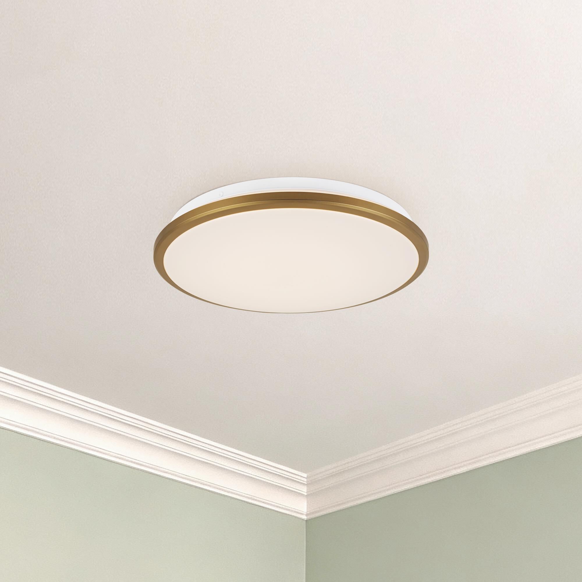 Shown in Brushed Gold finish and Frosted Acrylic Diffuser glass