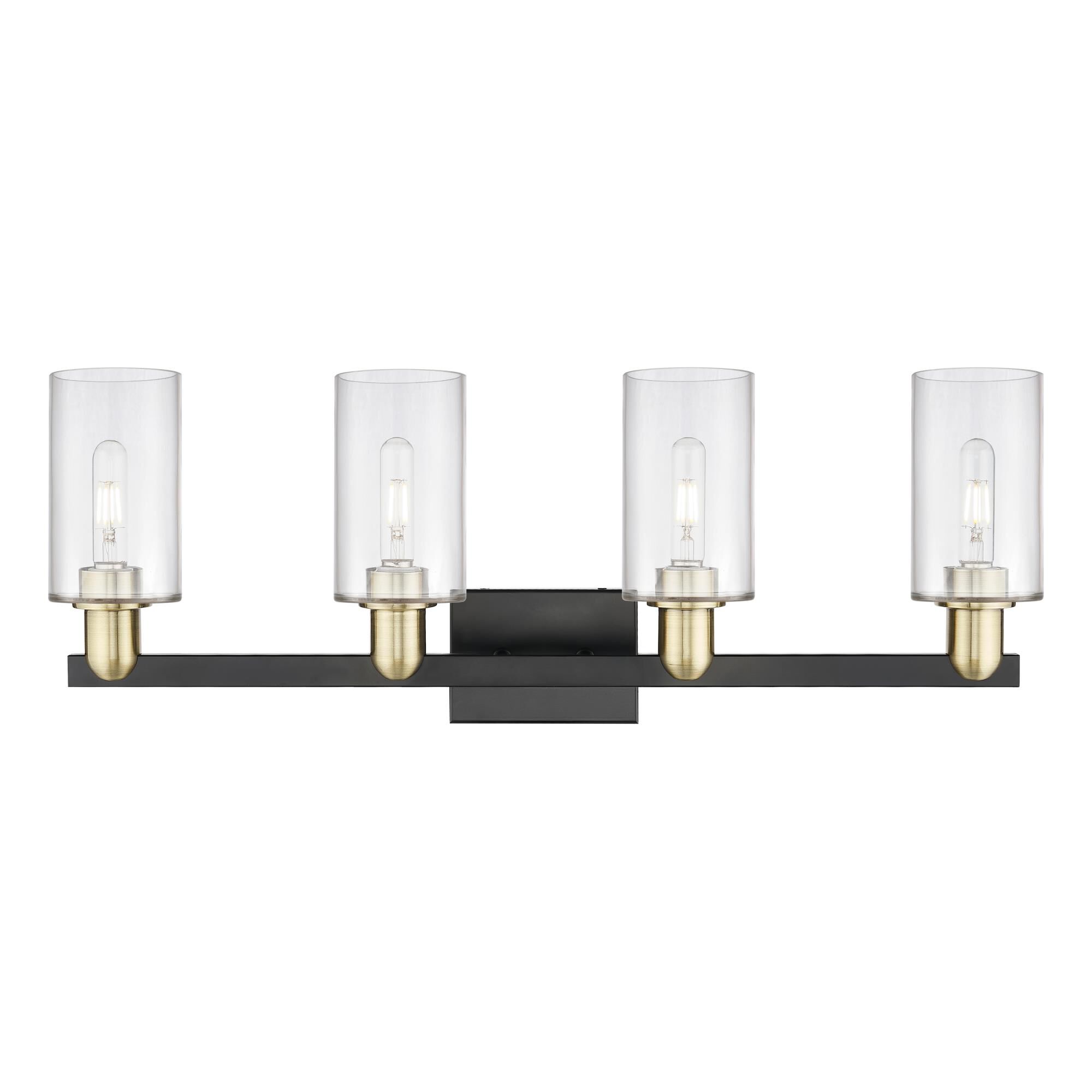 Shown in Black Antique Brass finish and Clear glass