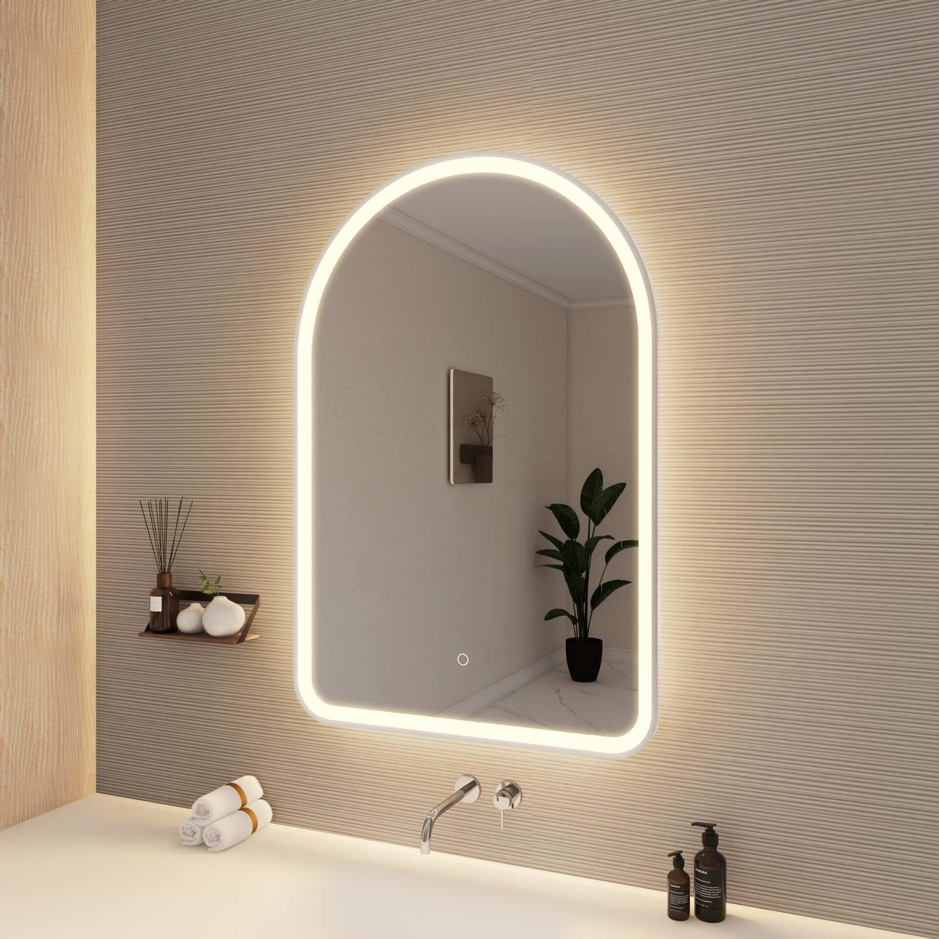 Harmoni 40 Inch Arched LED Lighted Mirror by Elegant Decor