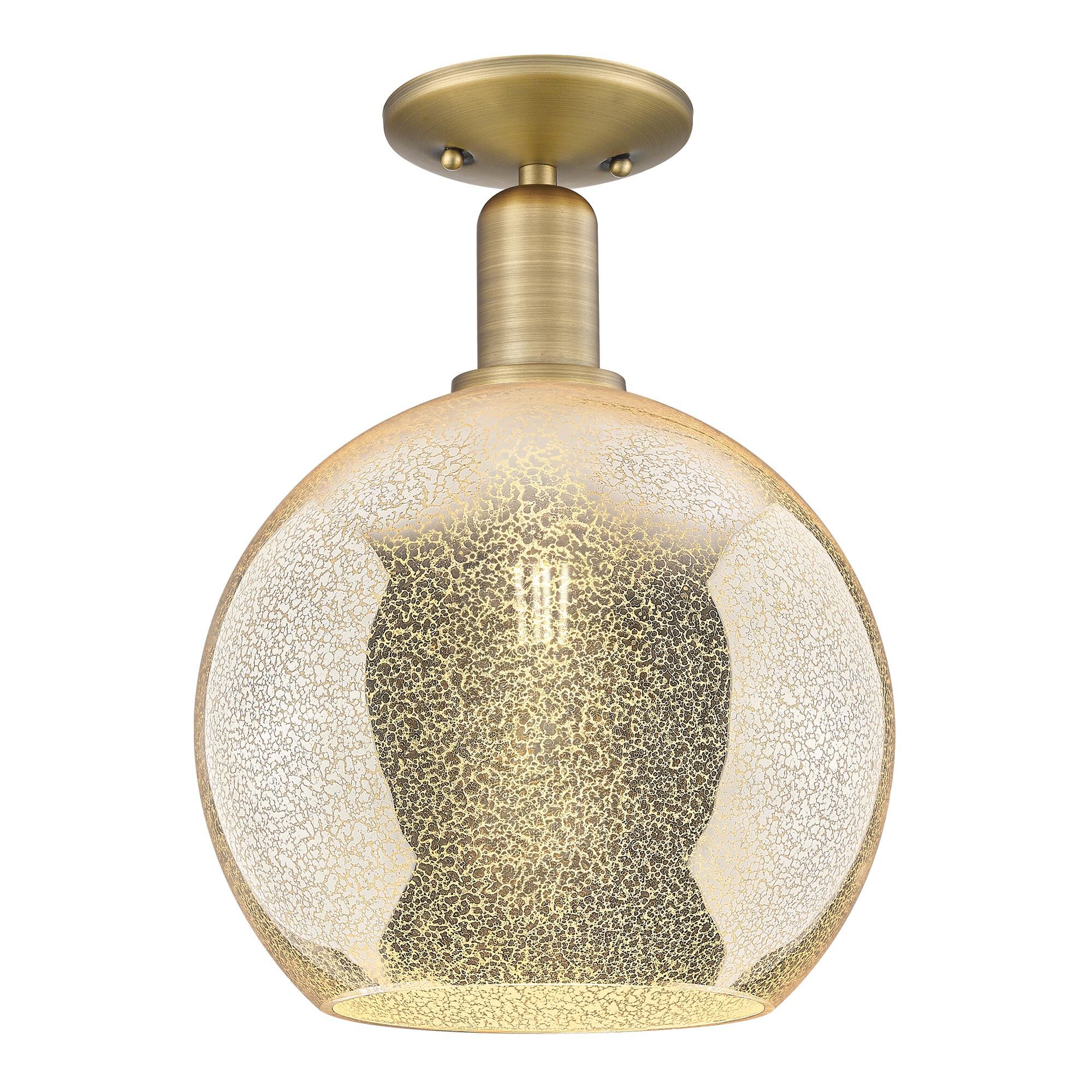 Shown in Brushed Brass finish and Mercury glass