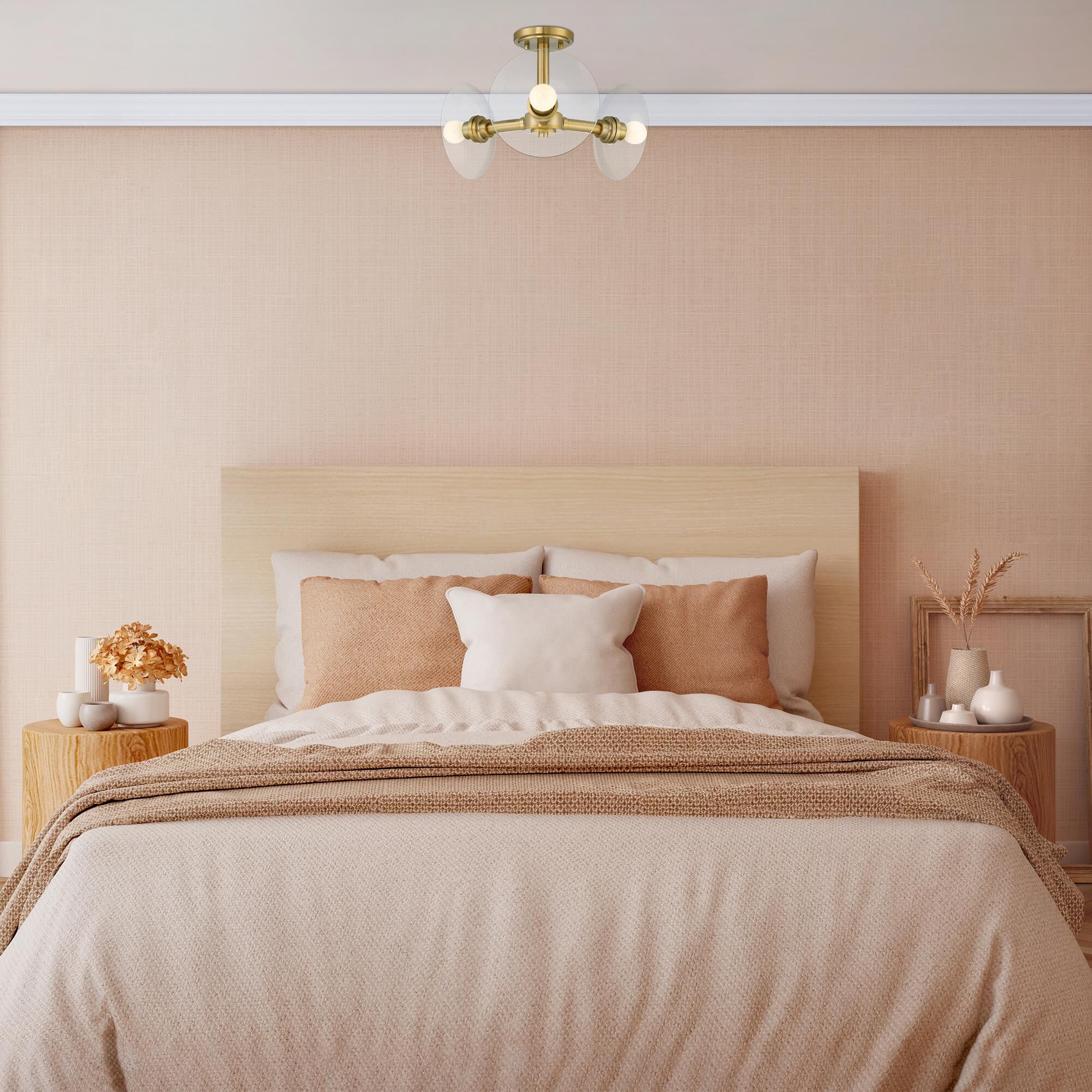 Litto 14 Inch 3 Light Semi Flush Mount by Designers Fountain