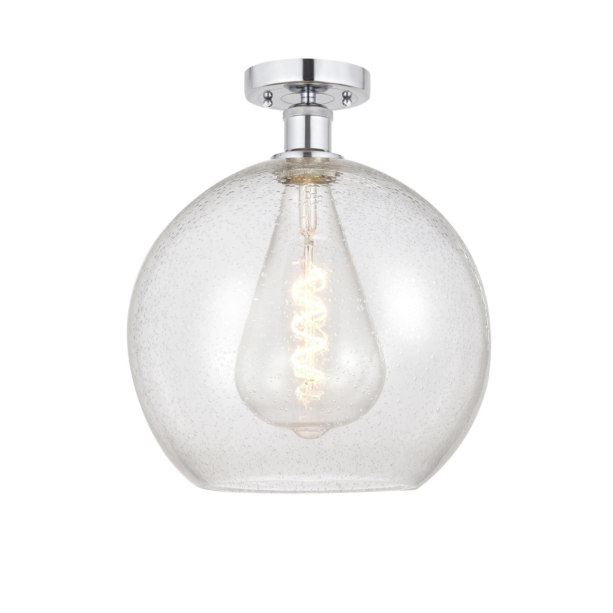 Shown in Polished Chrome finish and Seedy glass