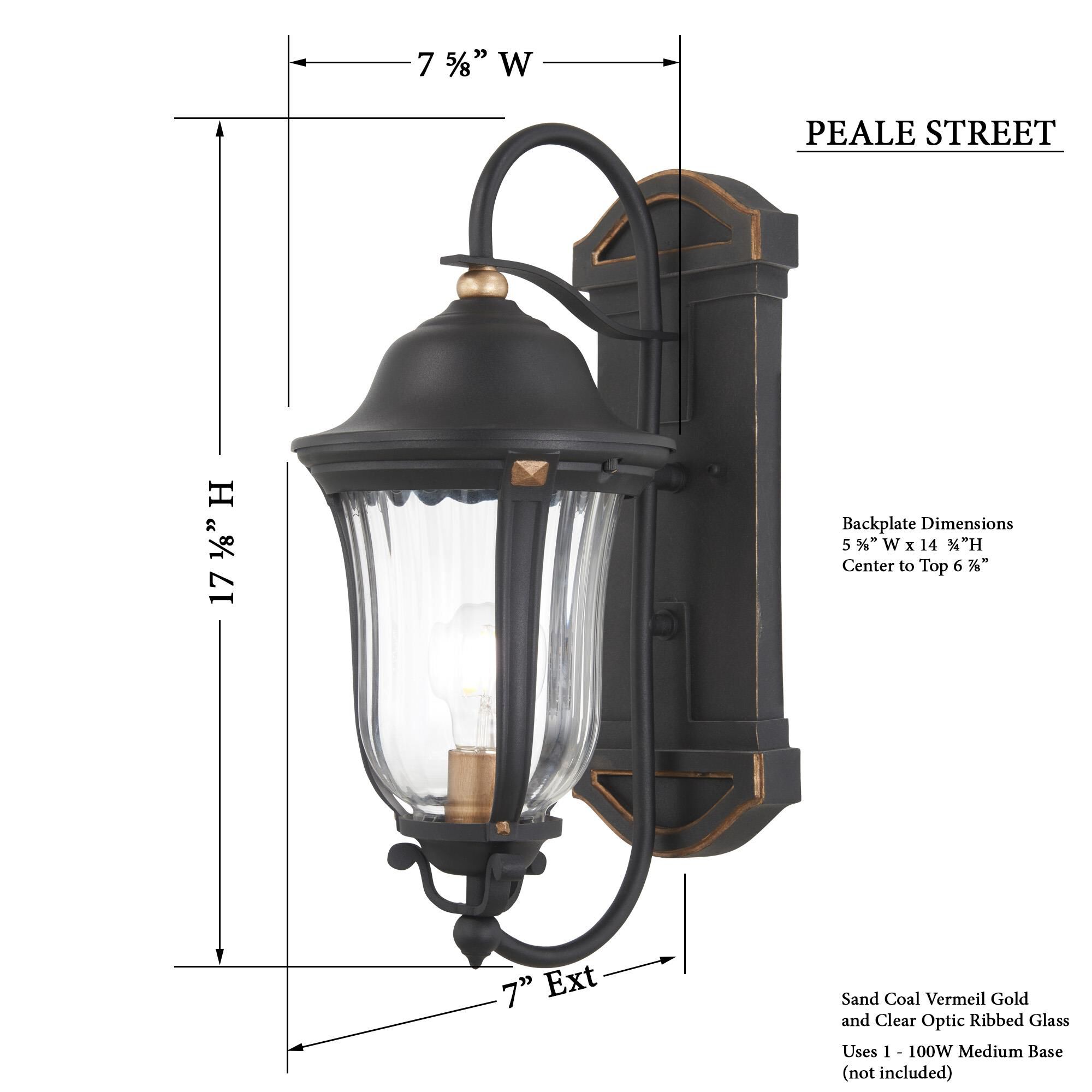 Minka Lavery Peale Street 17 Inch Tall Outdoor Wall Light
