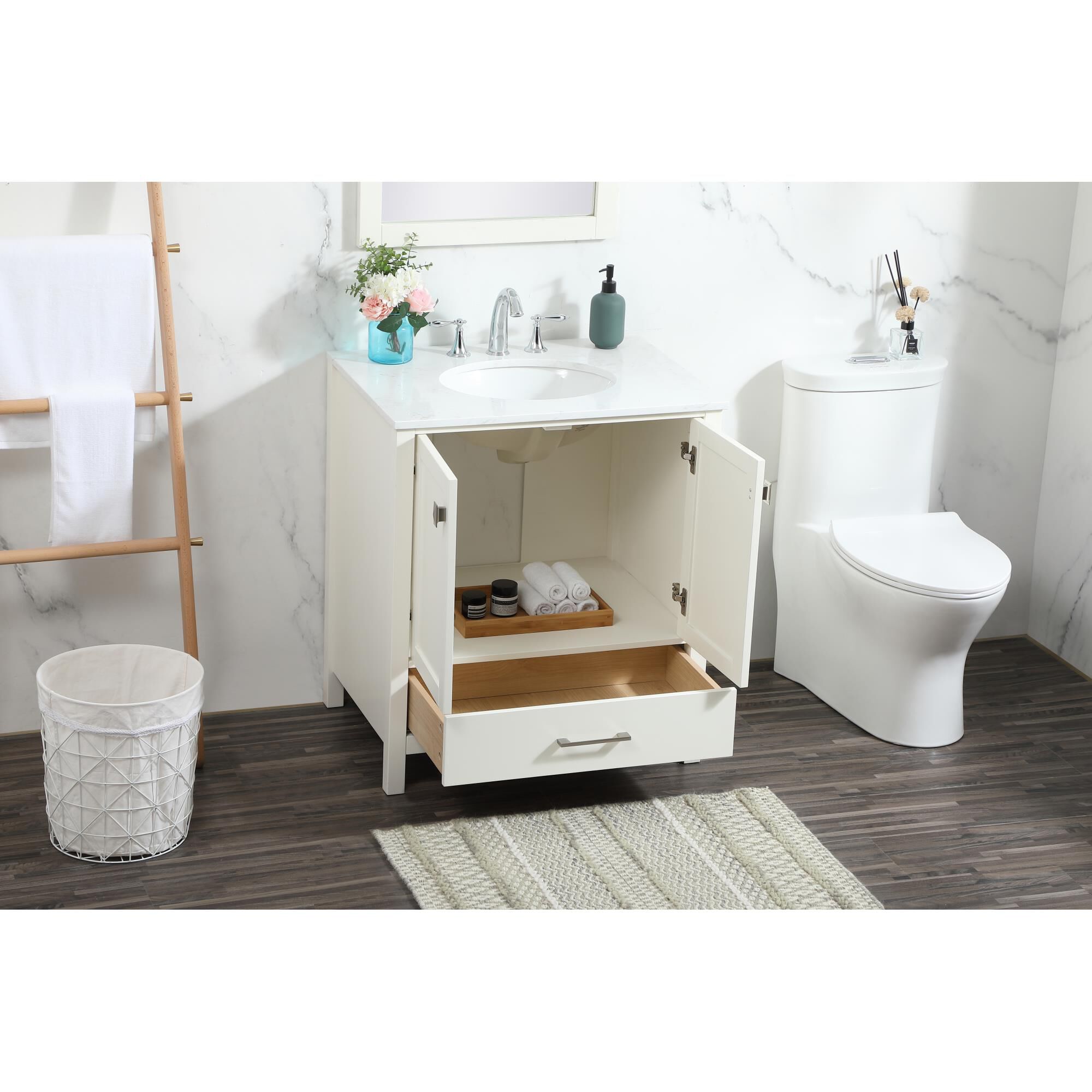 Shown in White finish