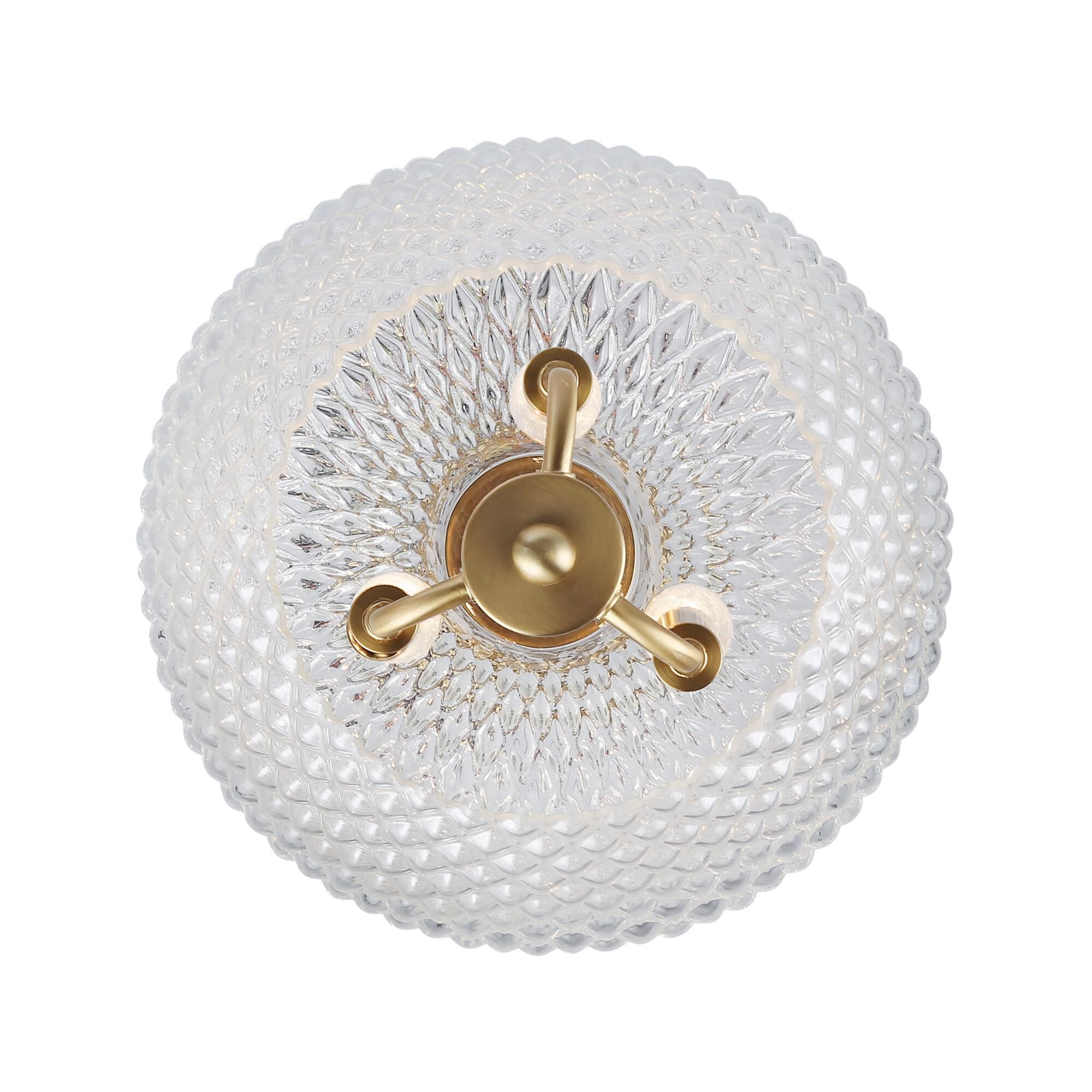 Shown in Modern Brushed Gold finish and Clear glass