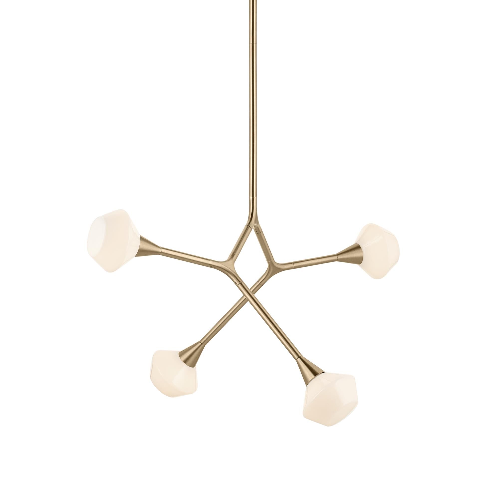 Shown in Champagne Bronze finish and Opal glass
