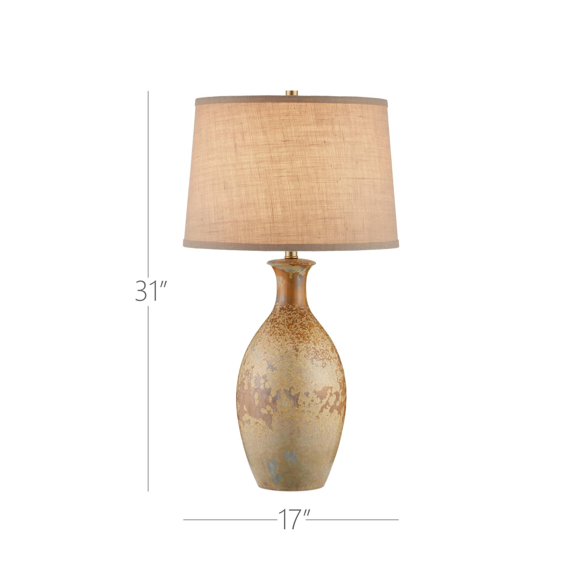 Shown in Ochre finish and White Burlap shade