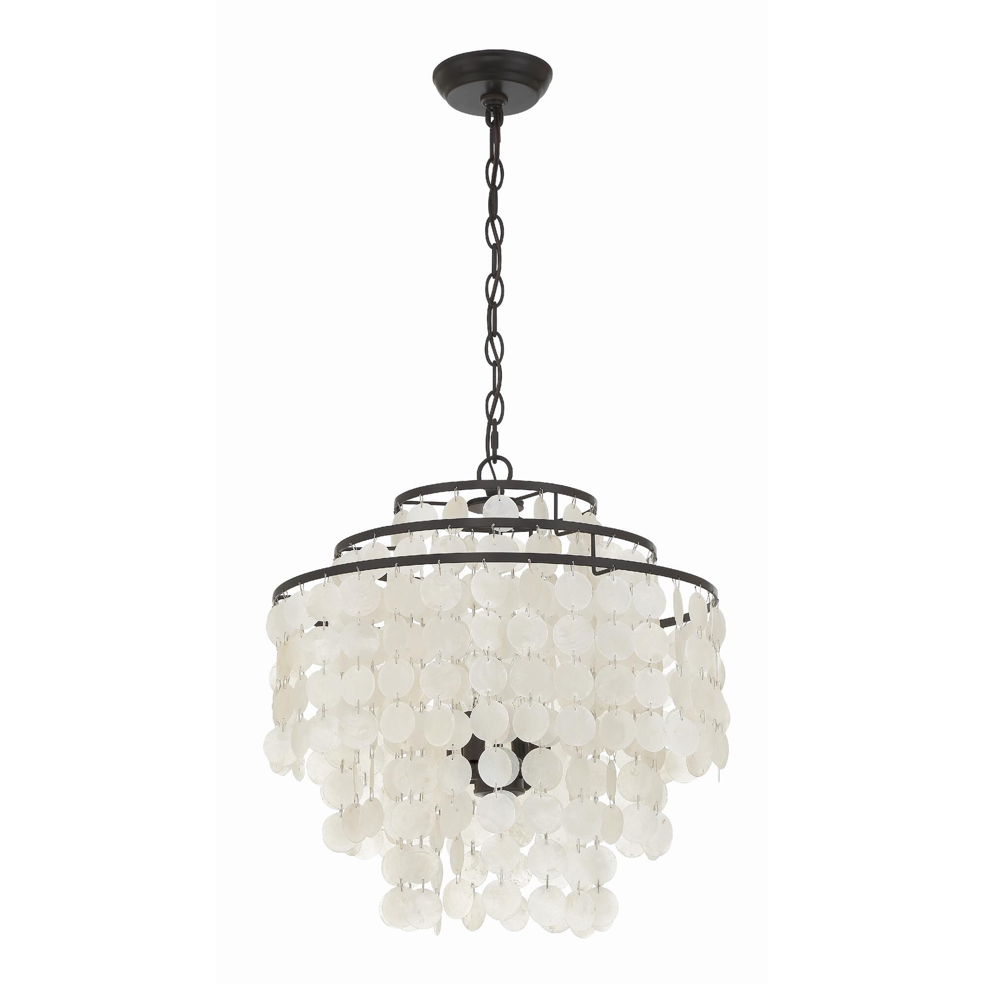 Shown in Dark Bronze finish and Capiz Shell crystal