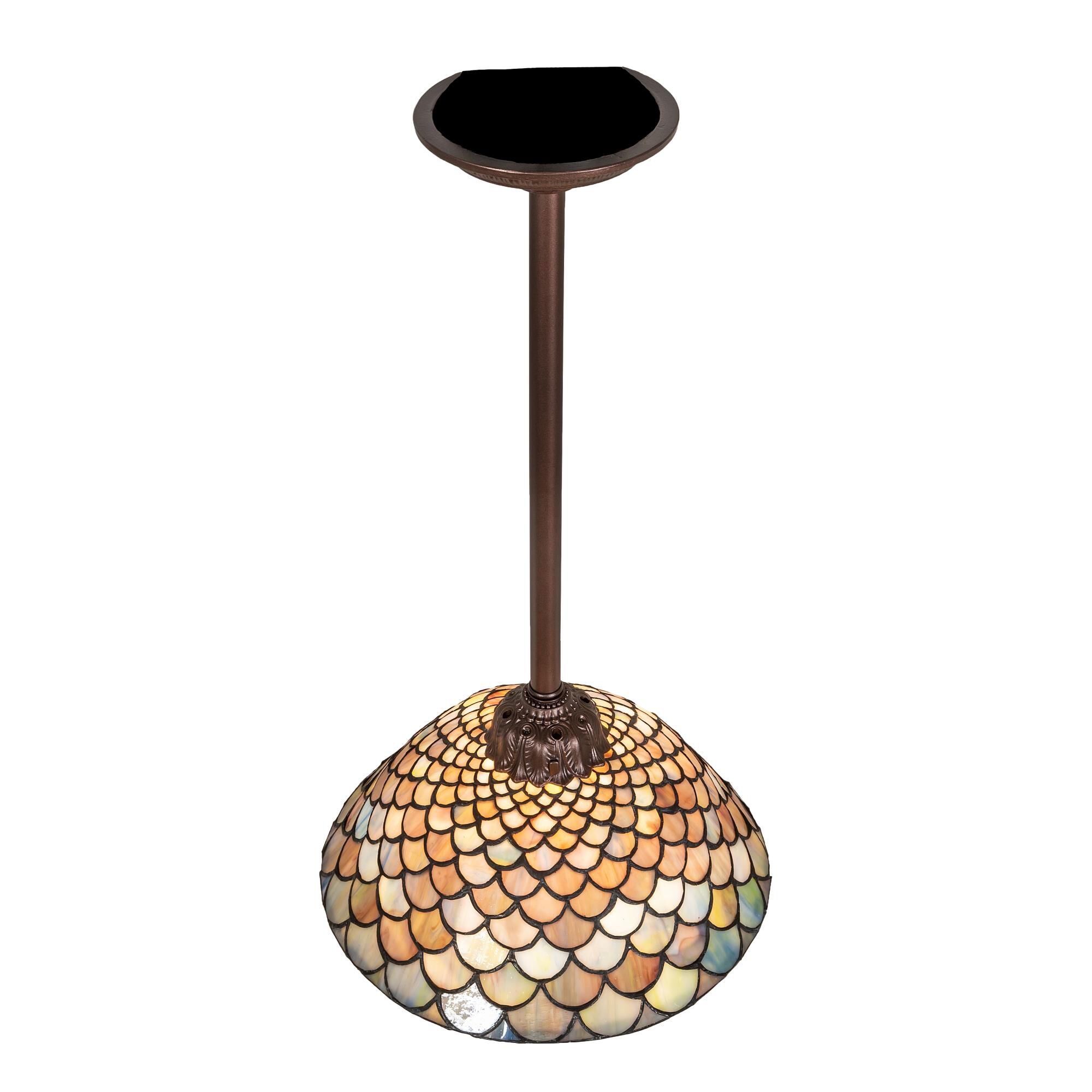 Shown in Mahogany Bronze finish and Coral;Beige glass