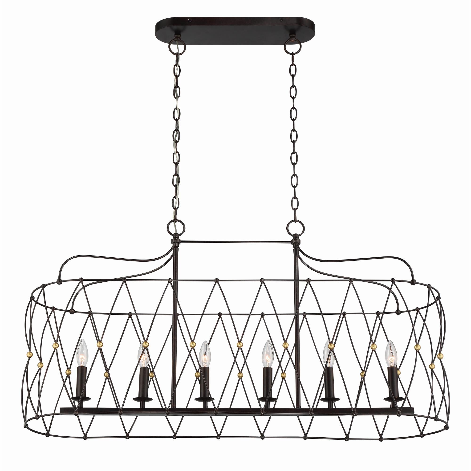 Zucca 42 Inch 6 Light Linear Suspension Light by Crystorama