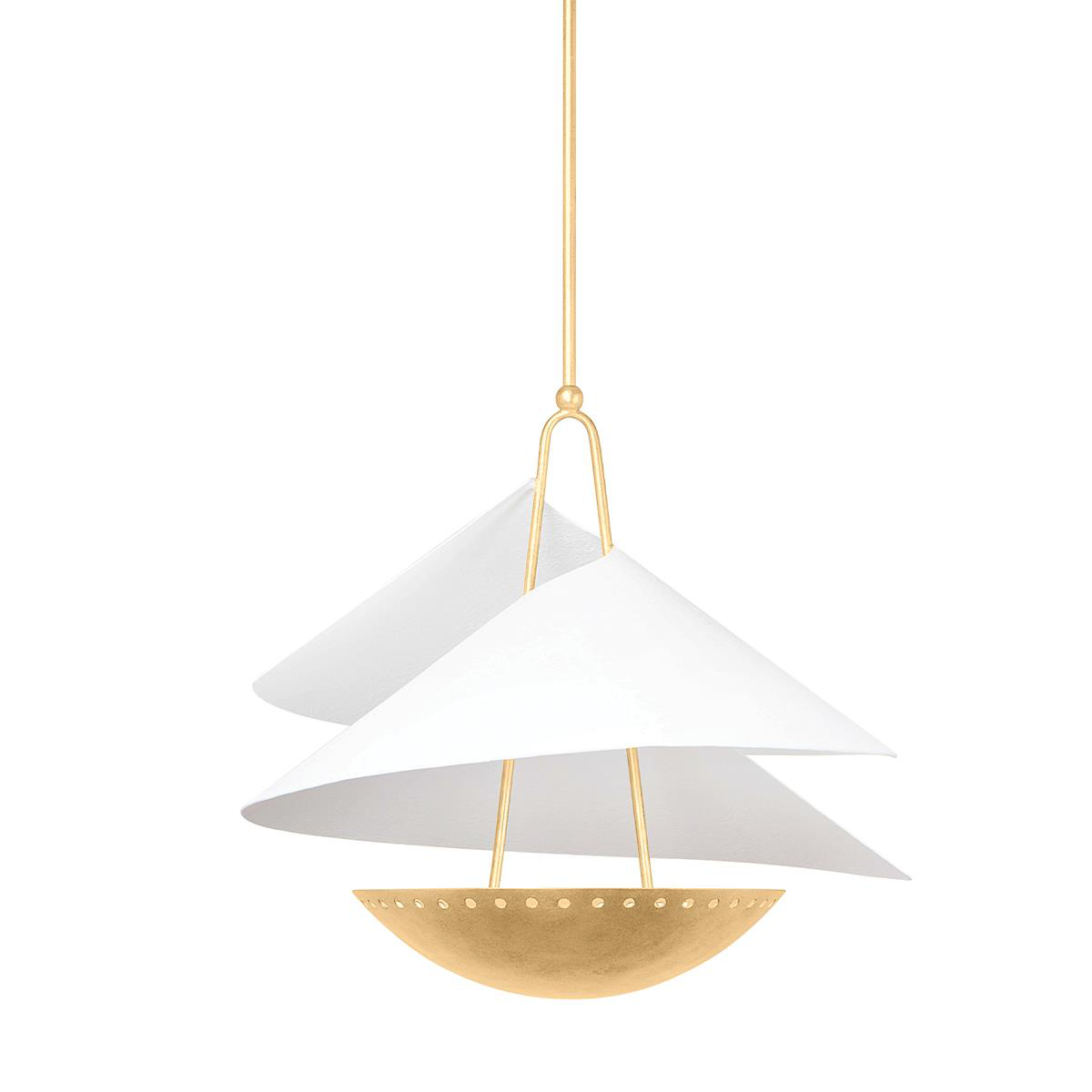 Shown in Vintage Gold Leaf and Gesso White finish and Vintage Gold Leaf shade