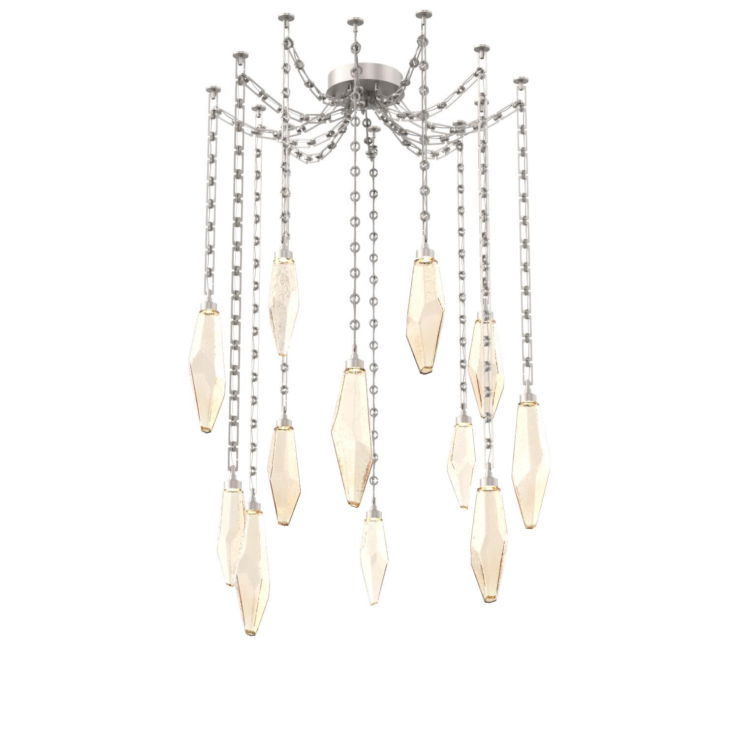 Levi Wilson Rock Crystal 14 Inch Multi Pendant Light by Hammerton Studio
