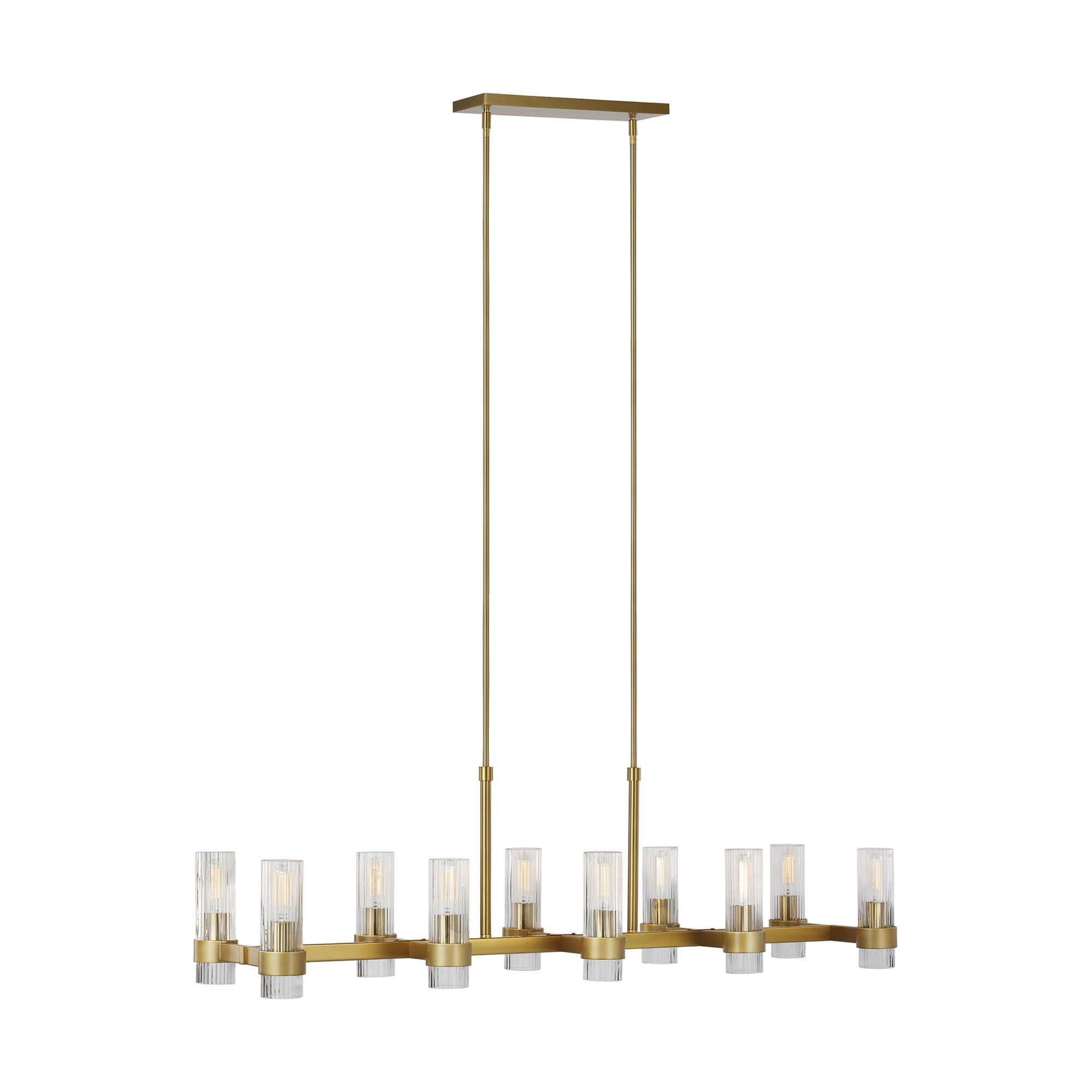 Shown in Burnished Brass finish and Clear glass