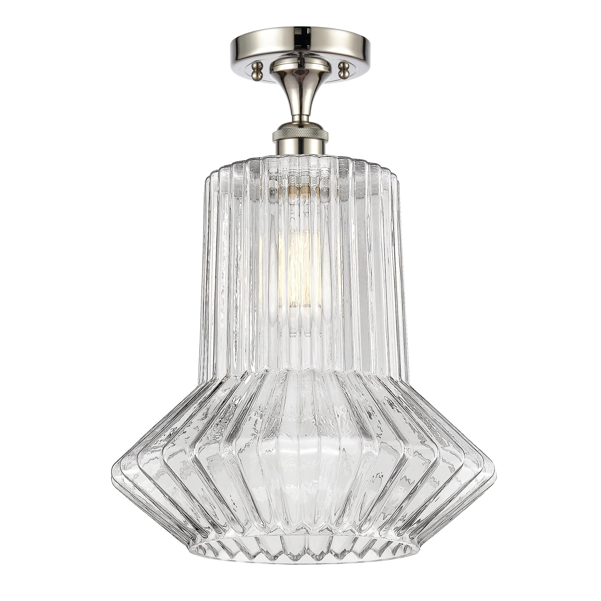 Shown in Polished Nickel finish and Novelty glass and Glass shade