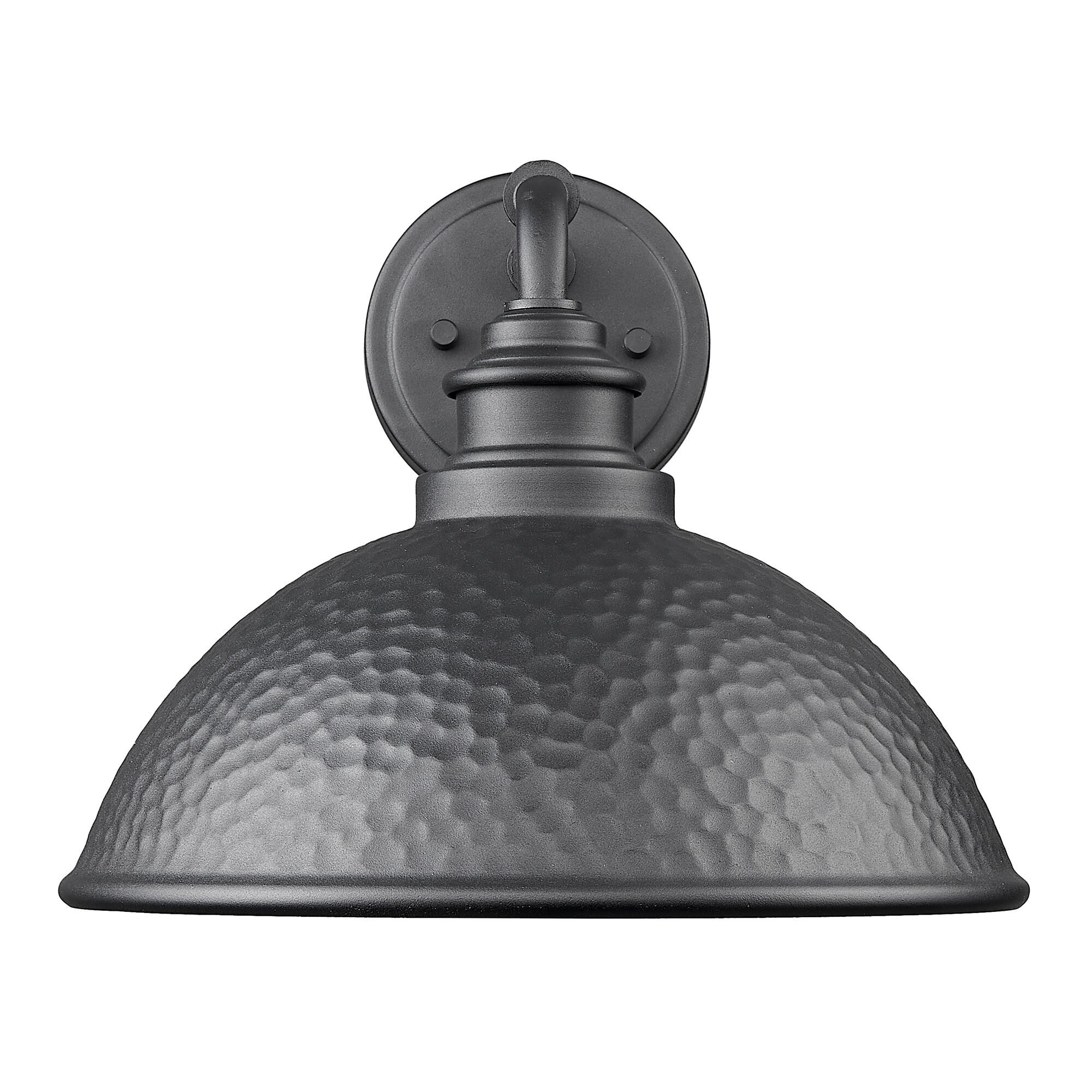 Shown in Hammered Black With Matte Gold Interior finish and Black Hammered Metal shade