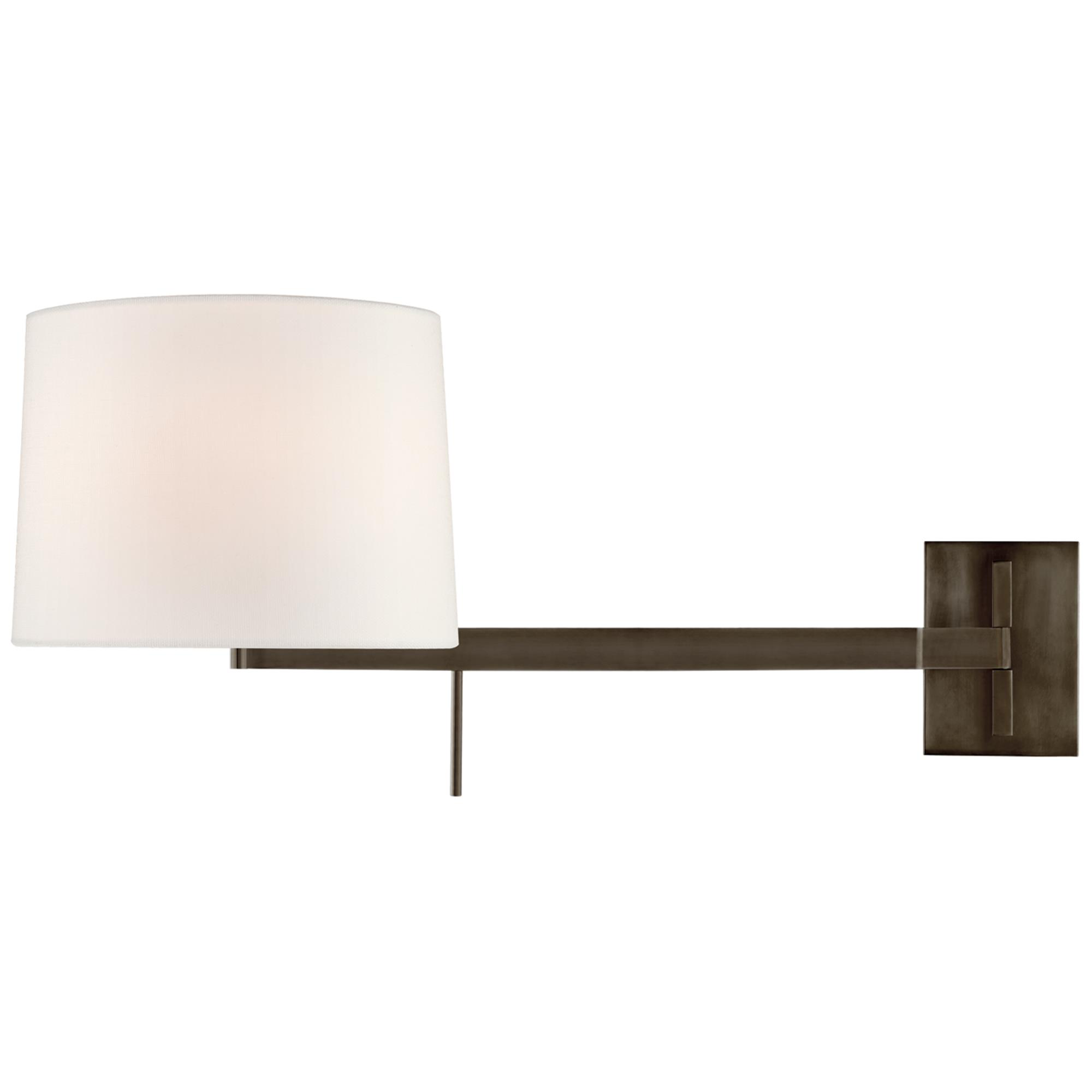 Shown in Bronze finish and Linen shade