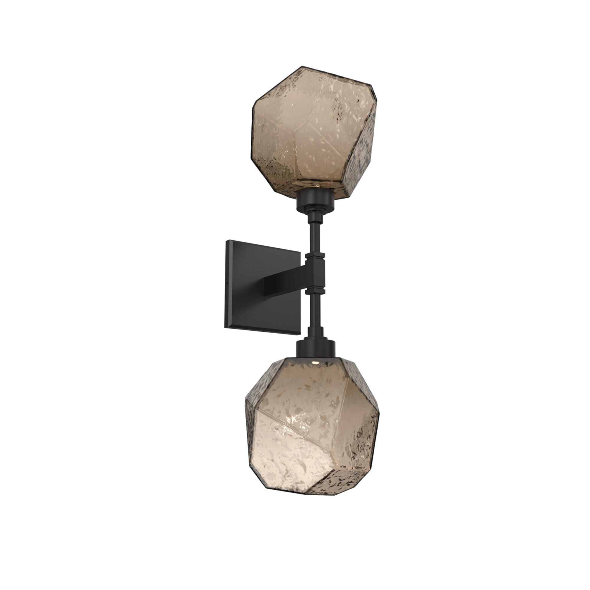 Shown in Matte Black finish and Bronze Blown glass
