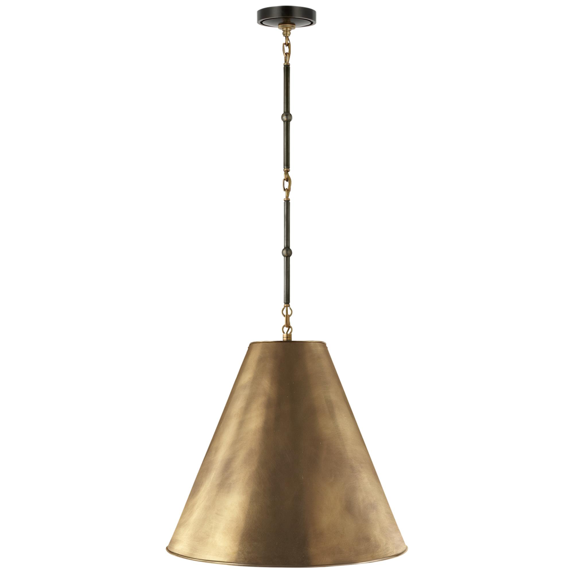 Shown in Bronze With Antique Brass finish and Antique Brass shade