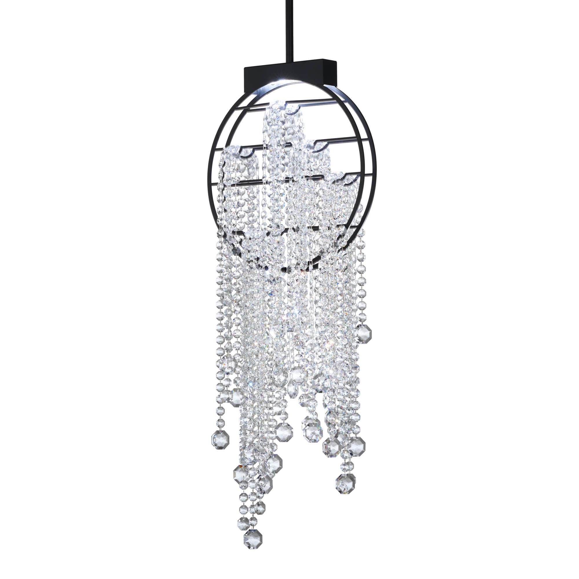 Shown in Black finish and Radiance crystal and Crystal glass