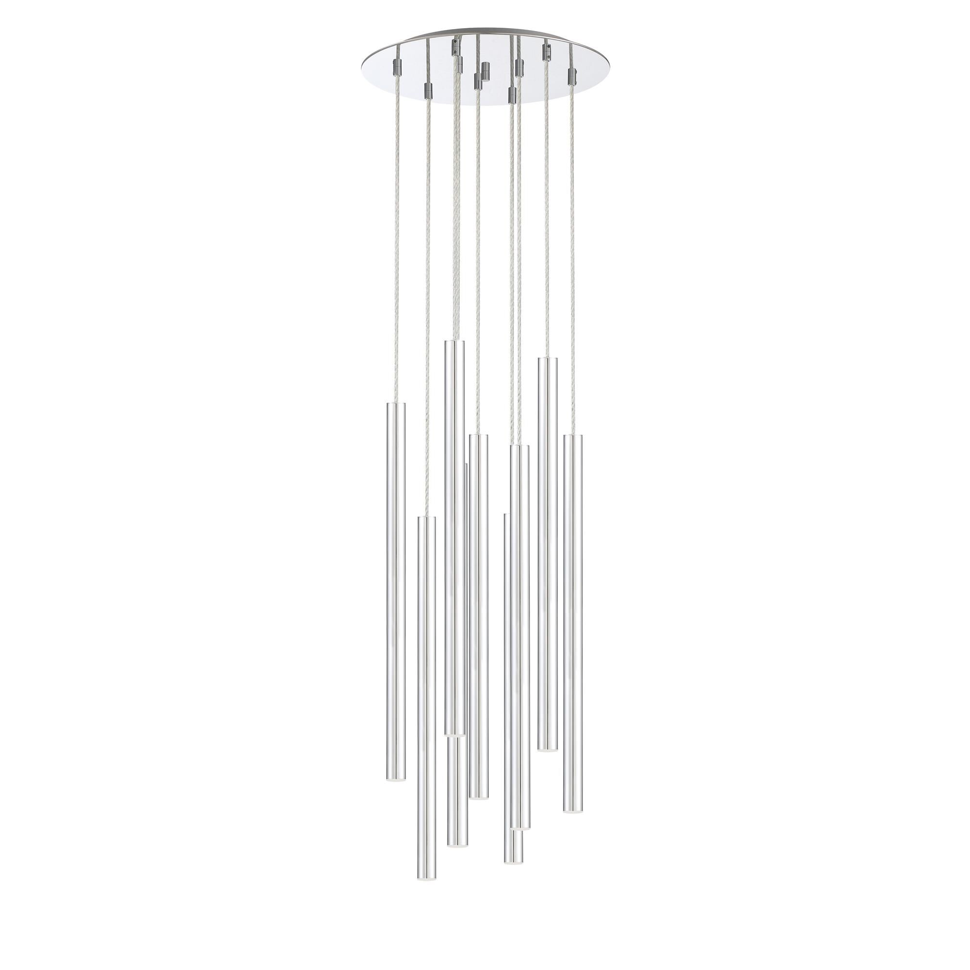 Shown in Chrome finish and Steel glass and Steel shade