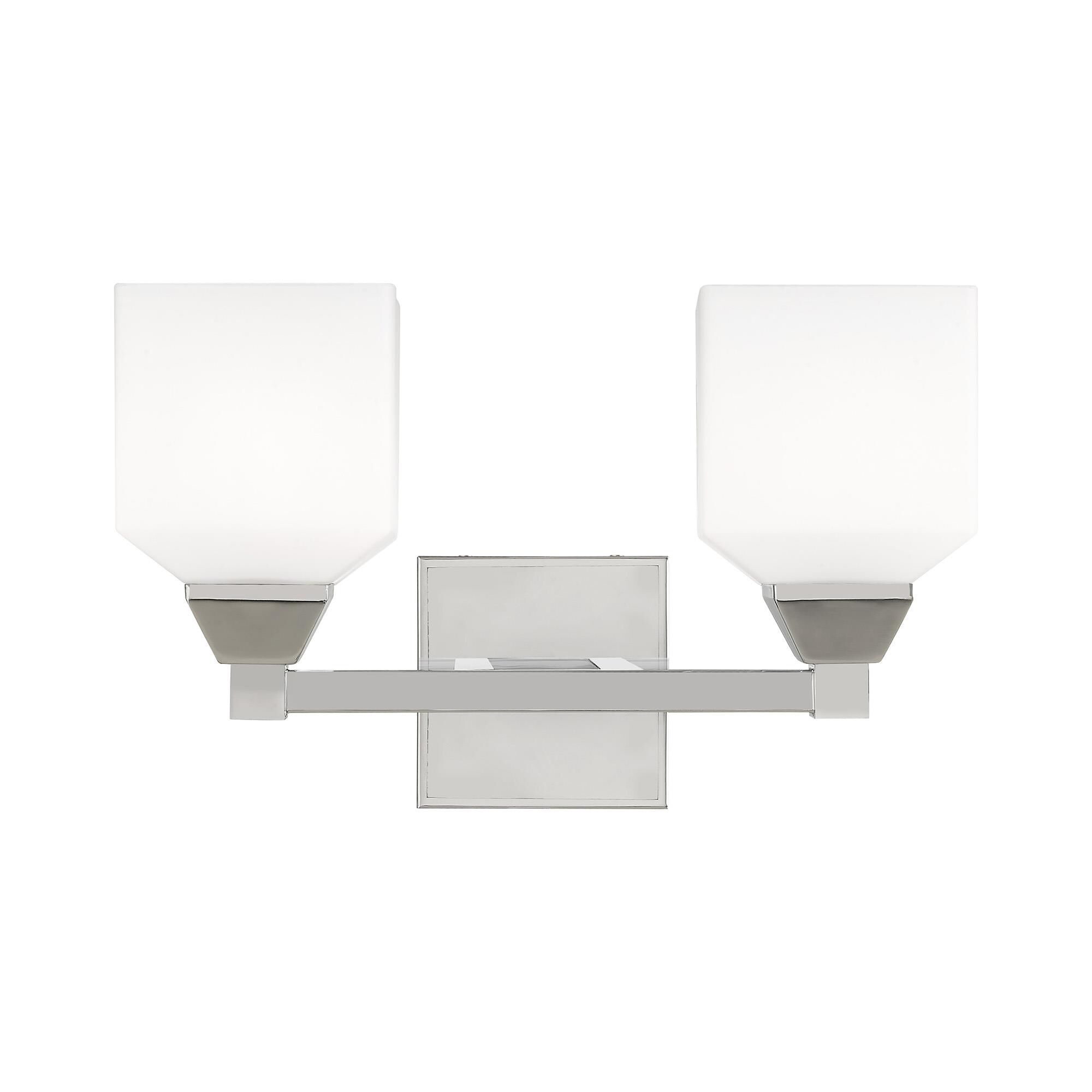 Shown in Polished Chrome finish and Hand Blown Satin Opal White glass