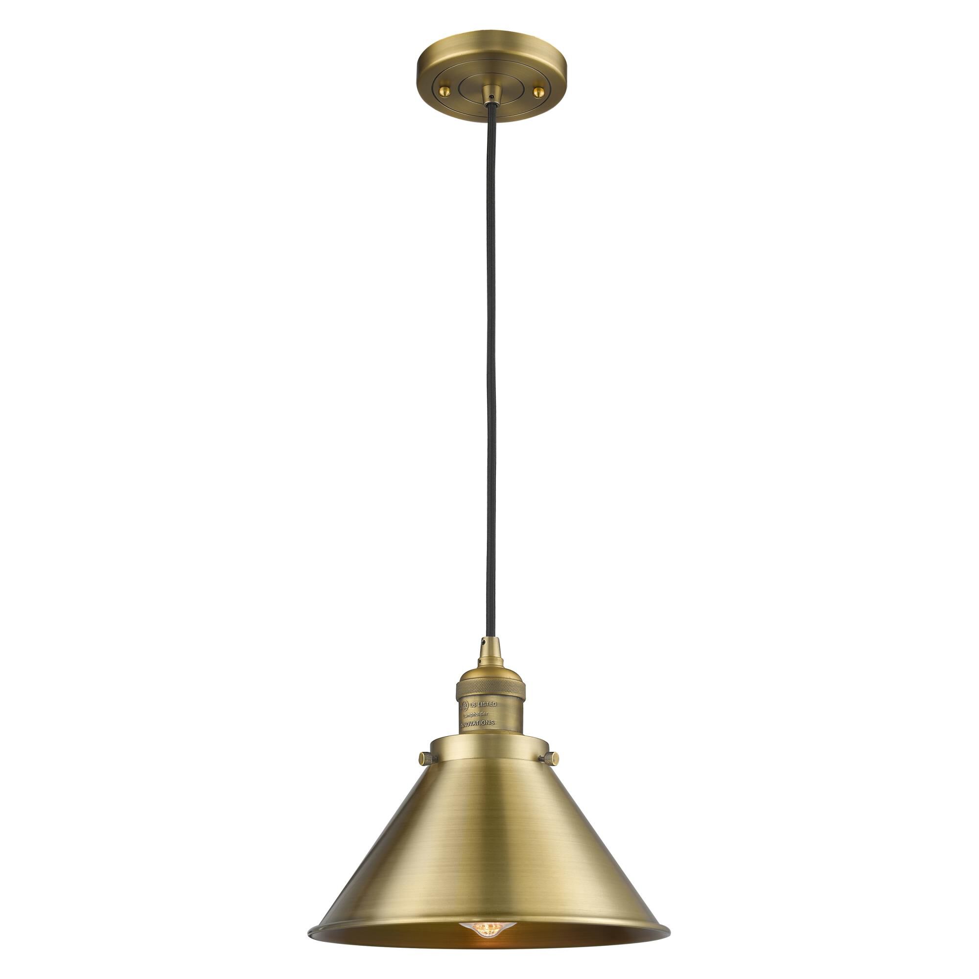 Shown in Brushed Brass finish and Brushed Brass shade