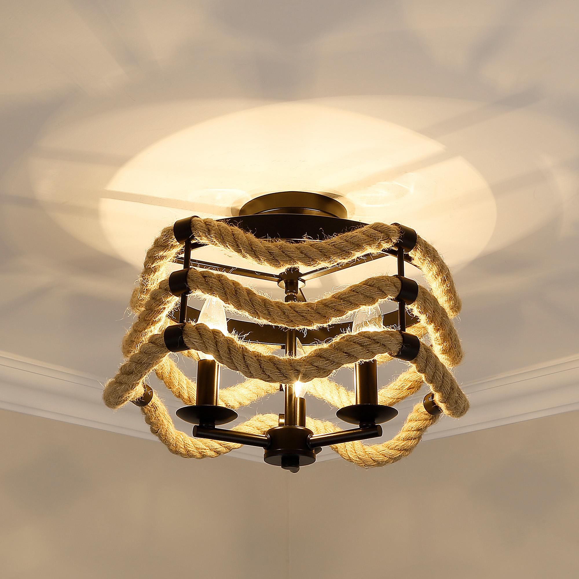 Marissa 14 Inch 3 Light Semi Flush Mount by Golden Lighting