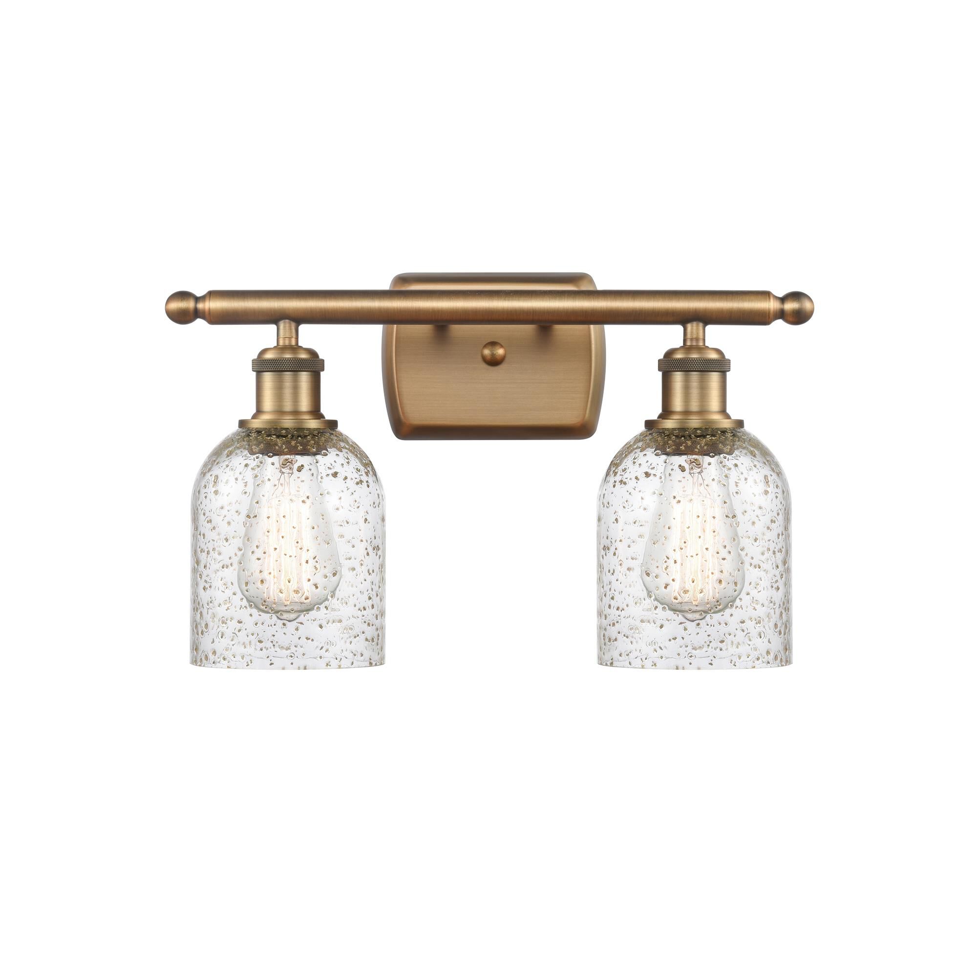 Shown in Brushed Brass finish and Bell glass and Glass shade