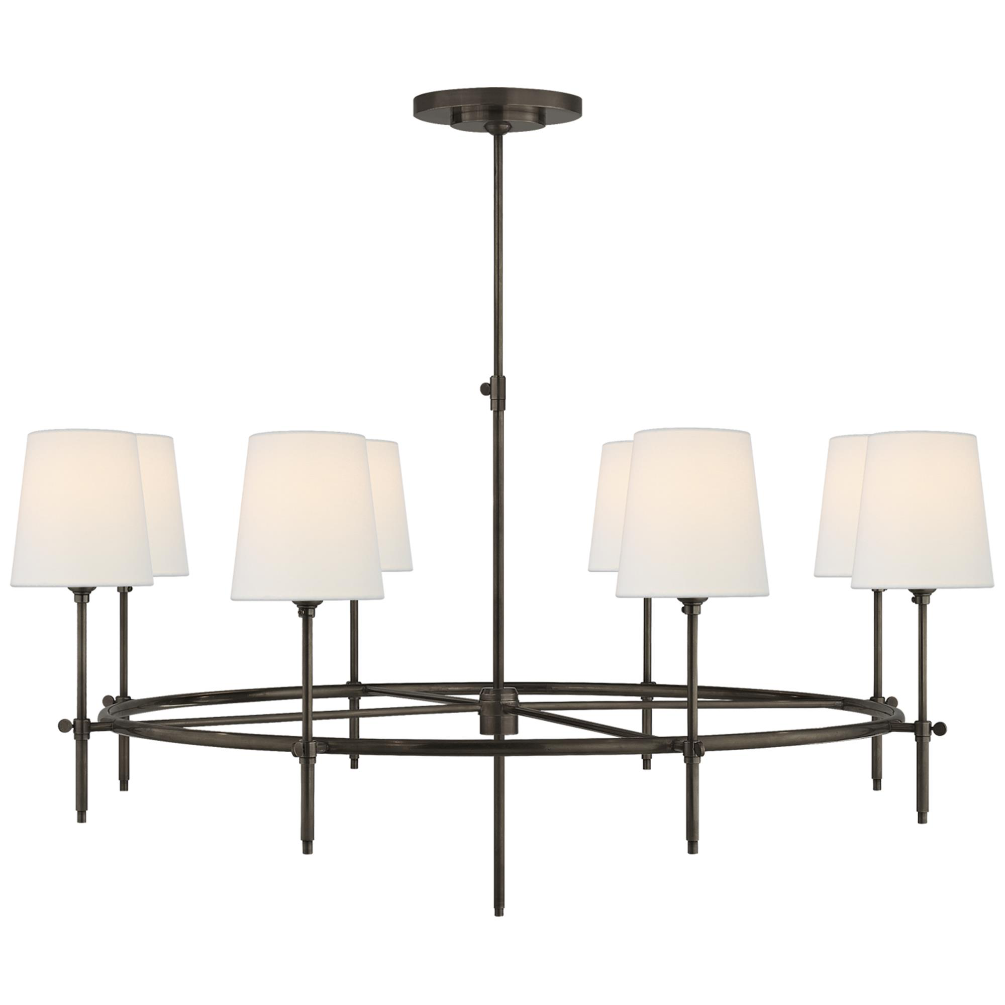 Shown in Bronze finish and Linen shade