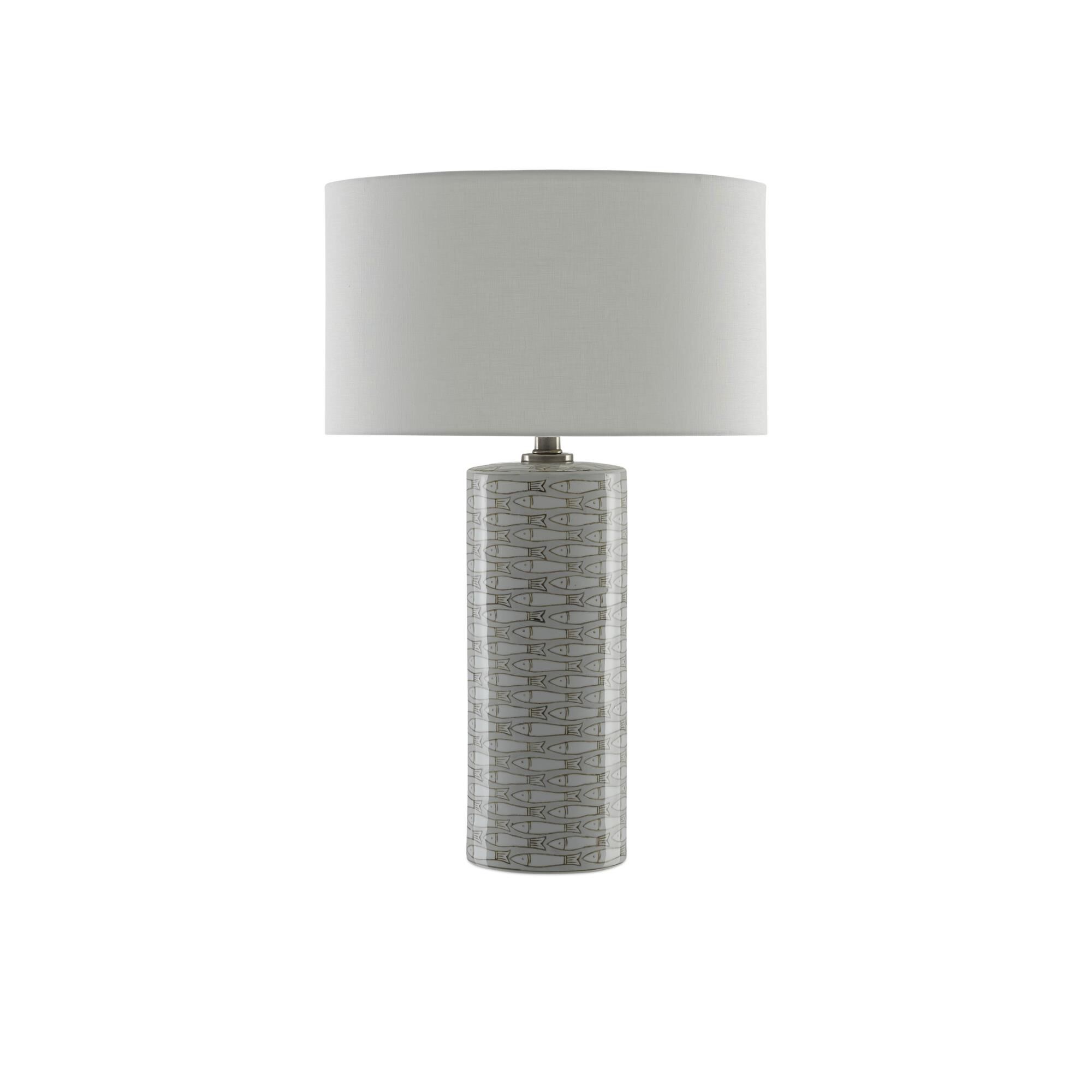 Shown in Gray/White/Antique Nickel finish and Included shade