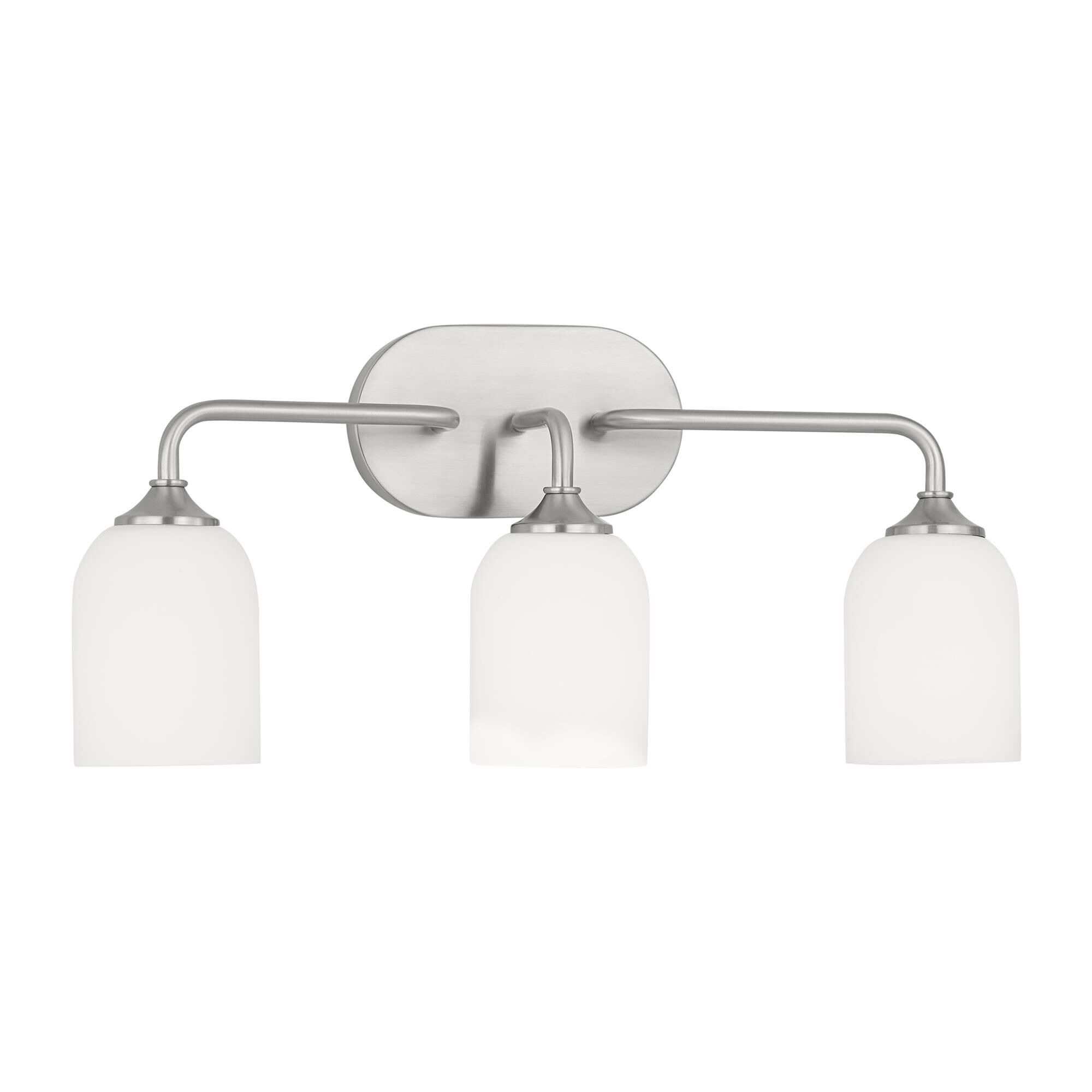 Shown in Brushed Steel finish and Etched / White Inside Glass s shade