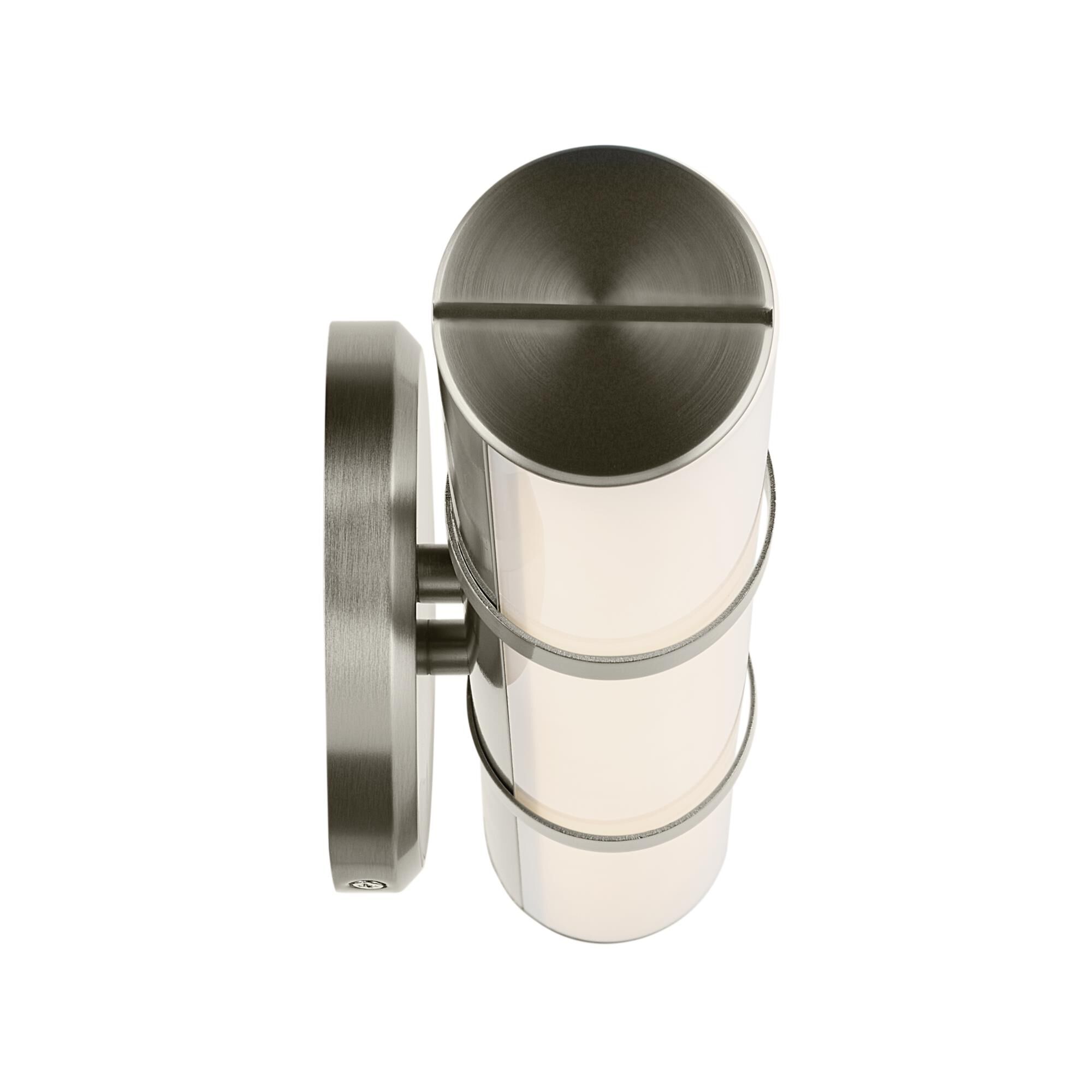 Shown in Brushed Nickel finish and Clear with Painted White Inside glass