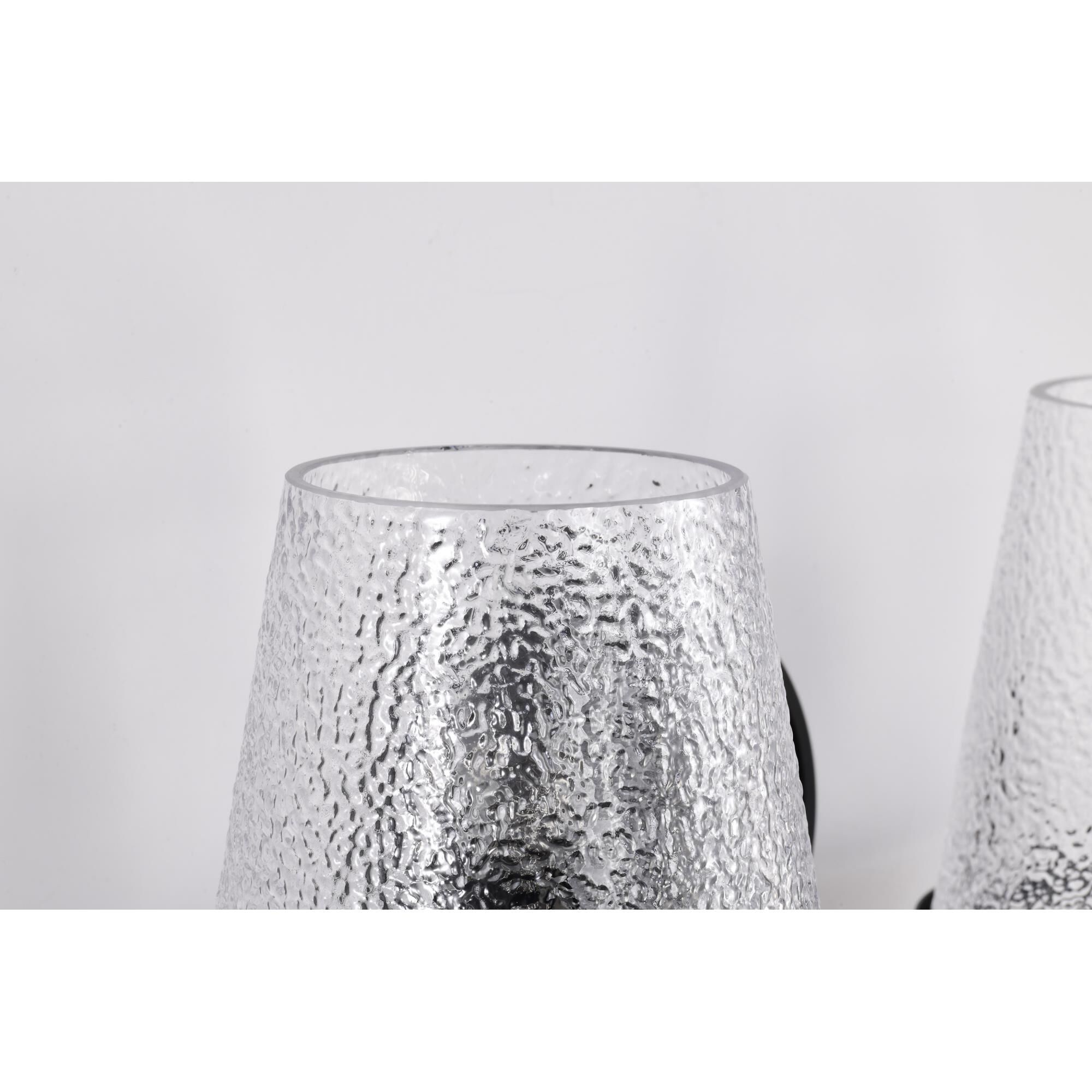 Shown in Black finish and Hammered glass