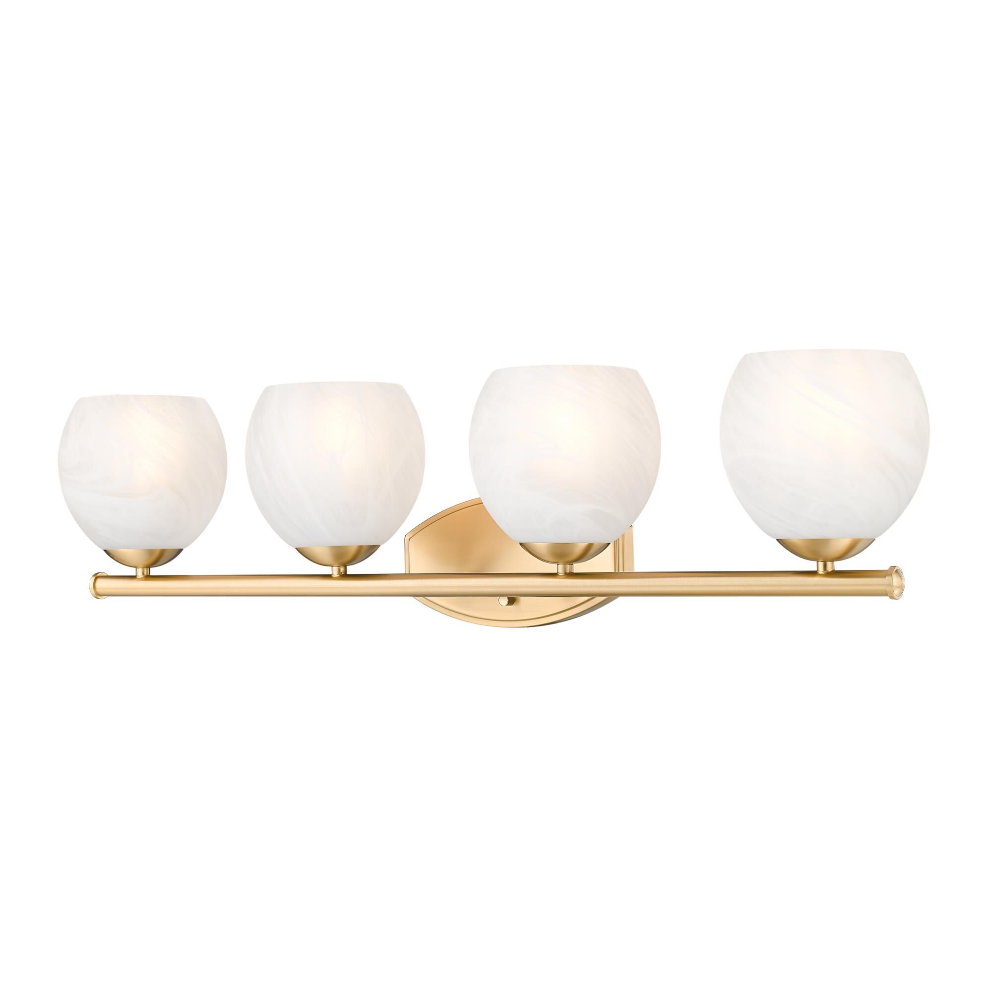 Shown in Modern Gold finish and Feathered White glass