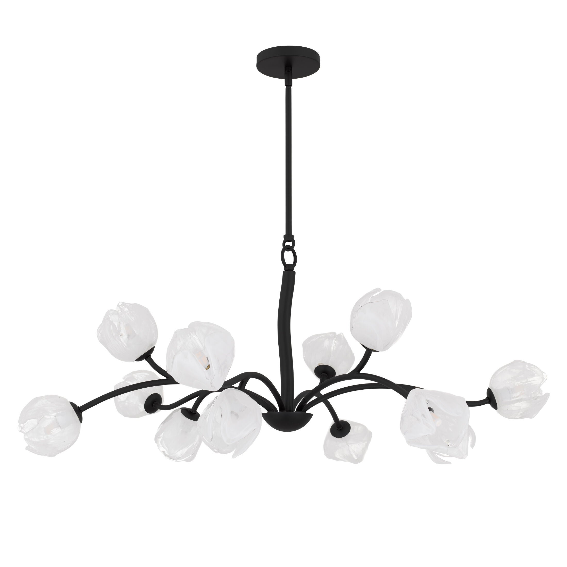 Shown in Matte Black finish and White Swirl Glass shade