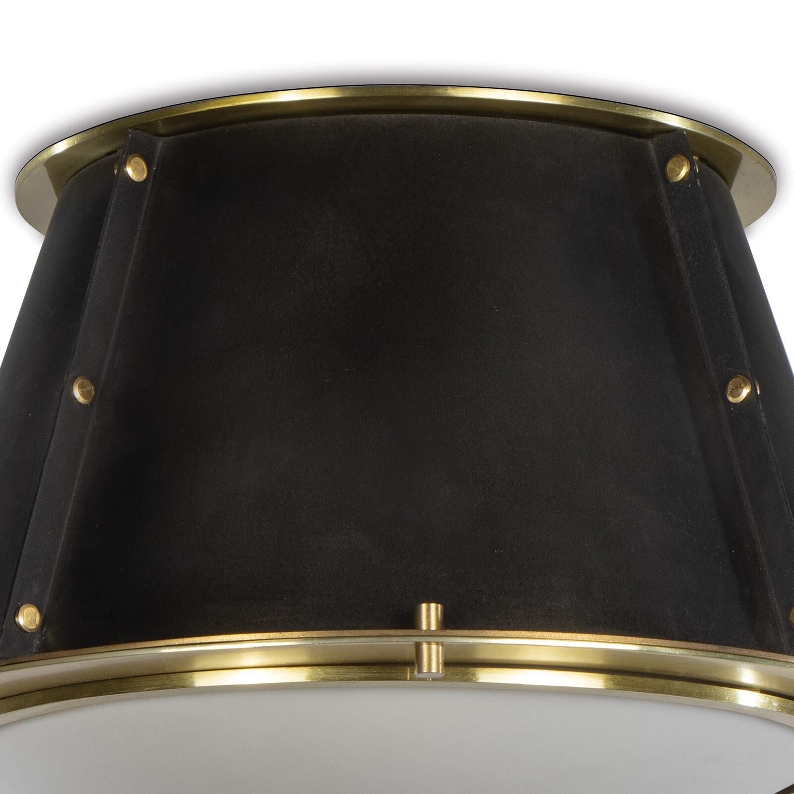 Shown in Blackened Brass finish and - None - shade