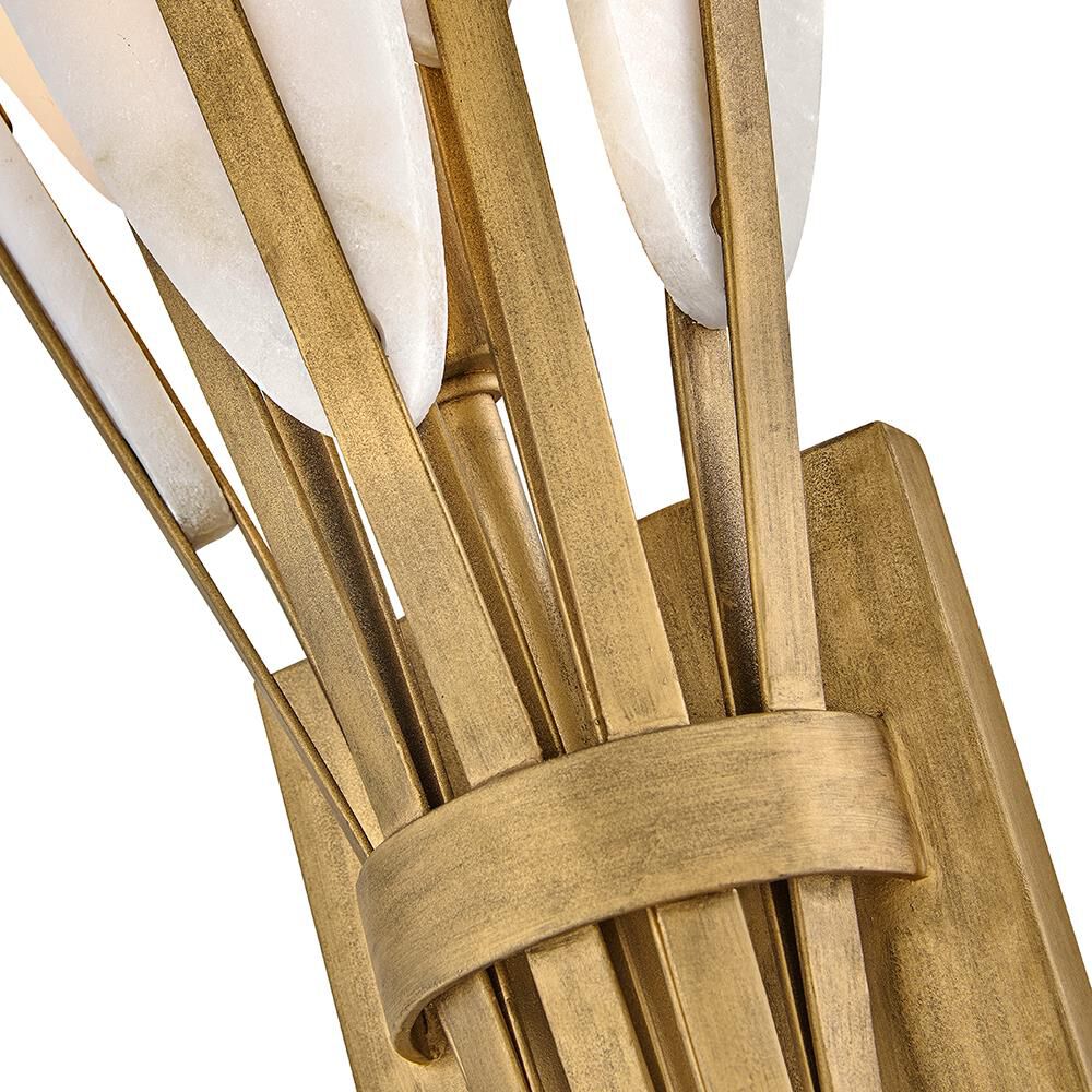 Shown in Burnished Gold finish and Alabaster glass