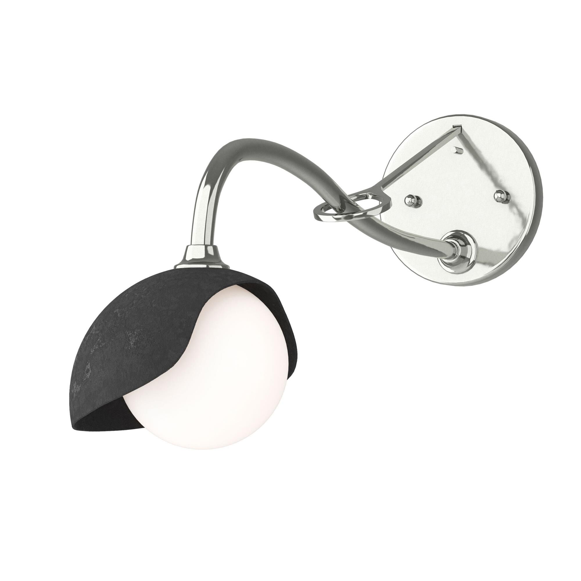 Shown in Sterling finish and Opal glass and Black (10) accent