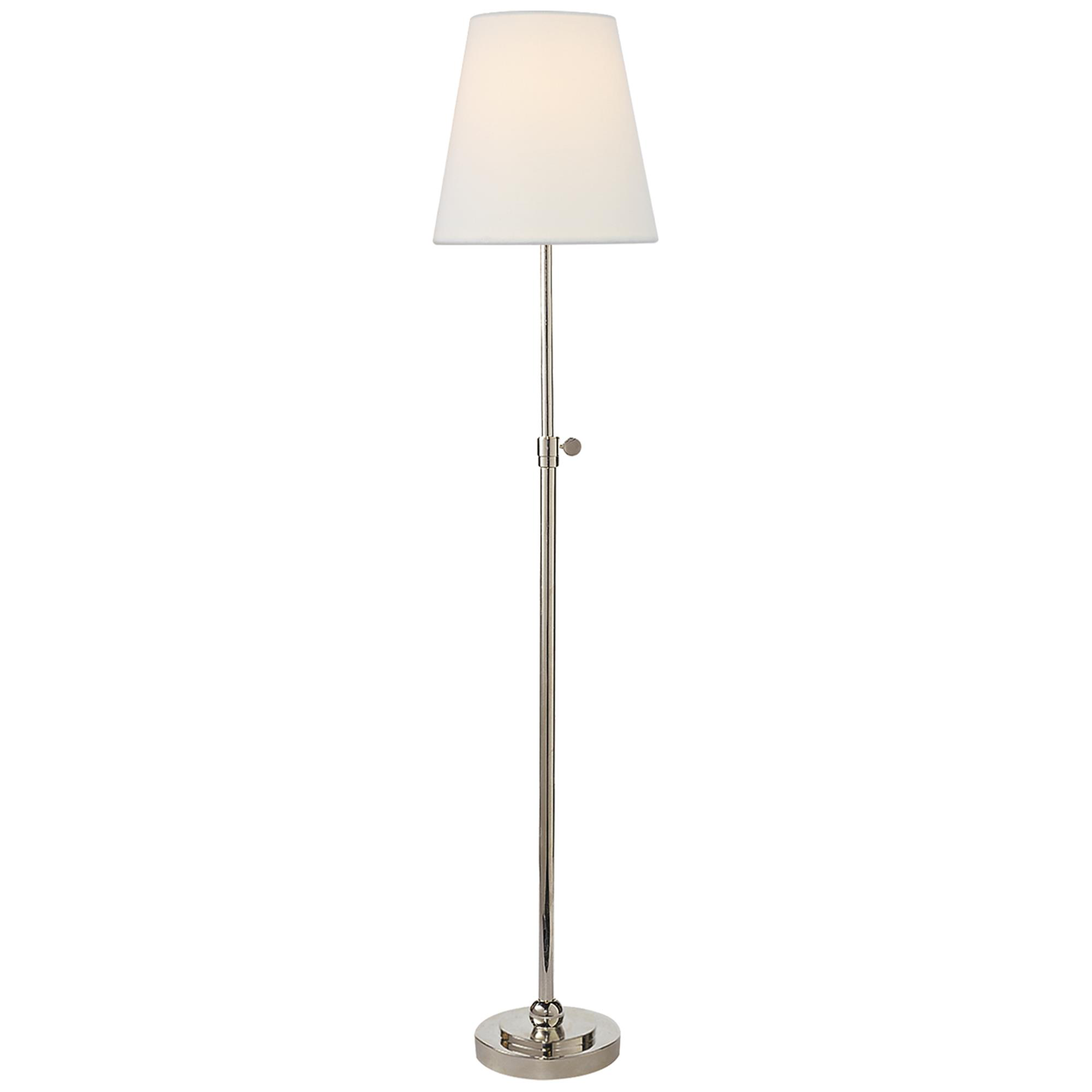Shown in Polished Nickel finish and Linen shade