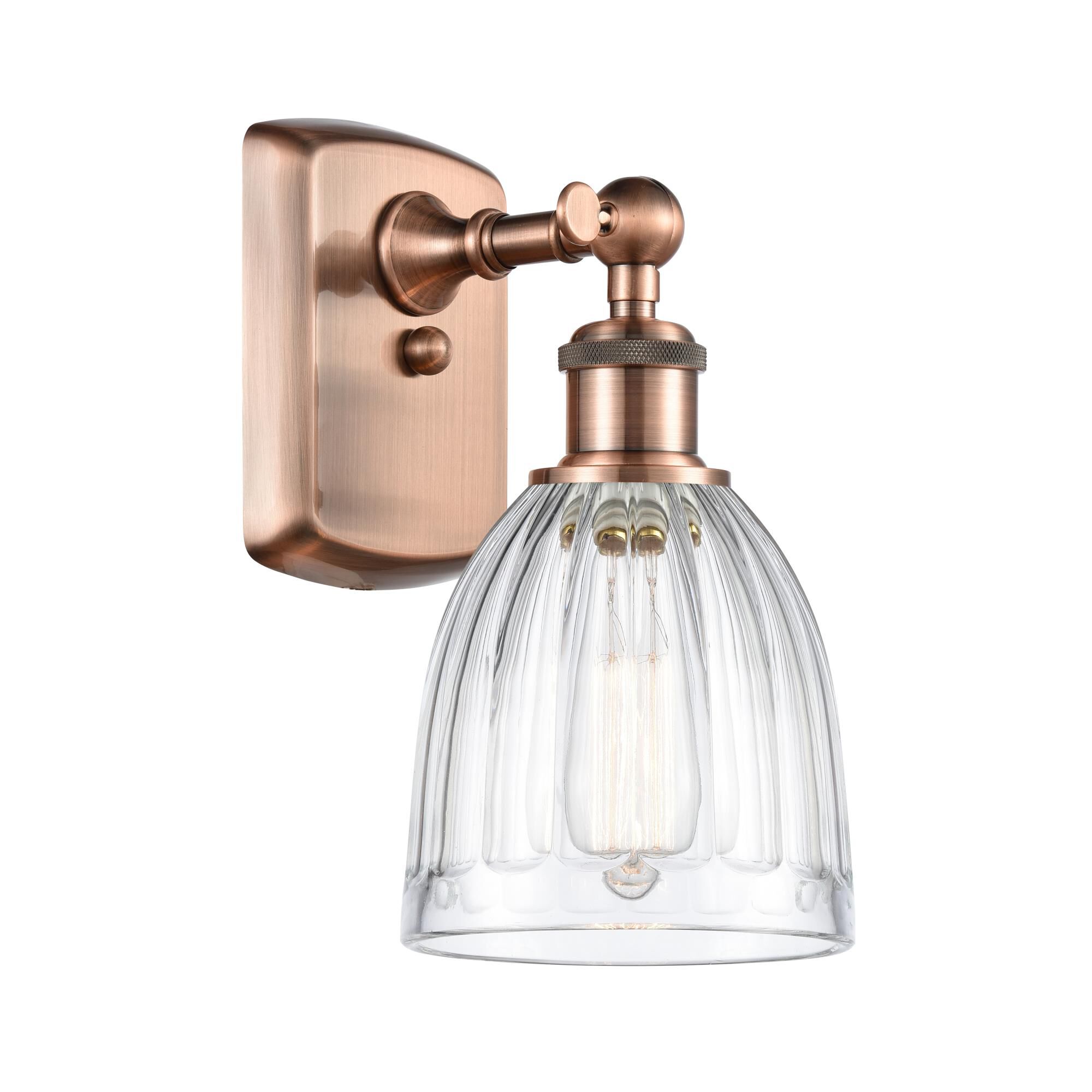 Shown in Antique Copper finish and Drum glass and Glass shade